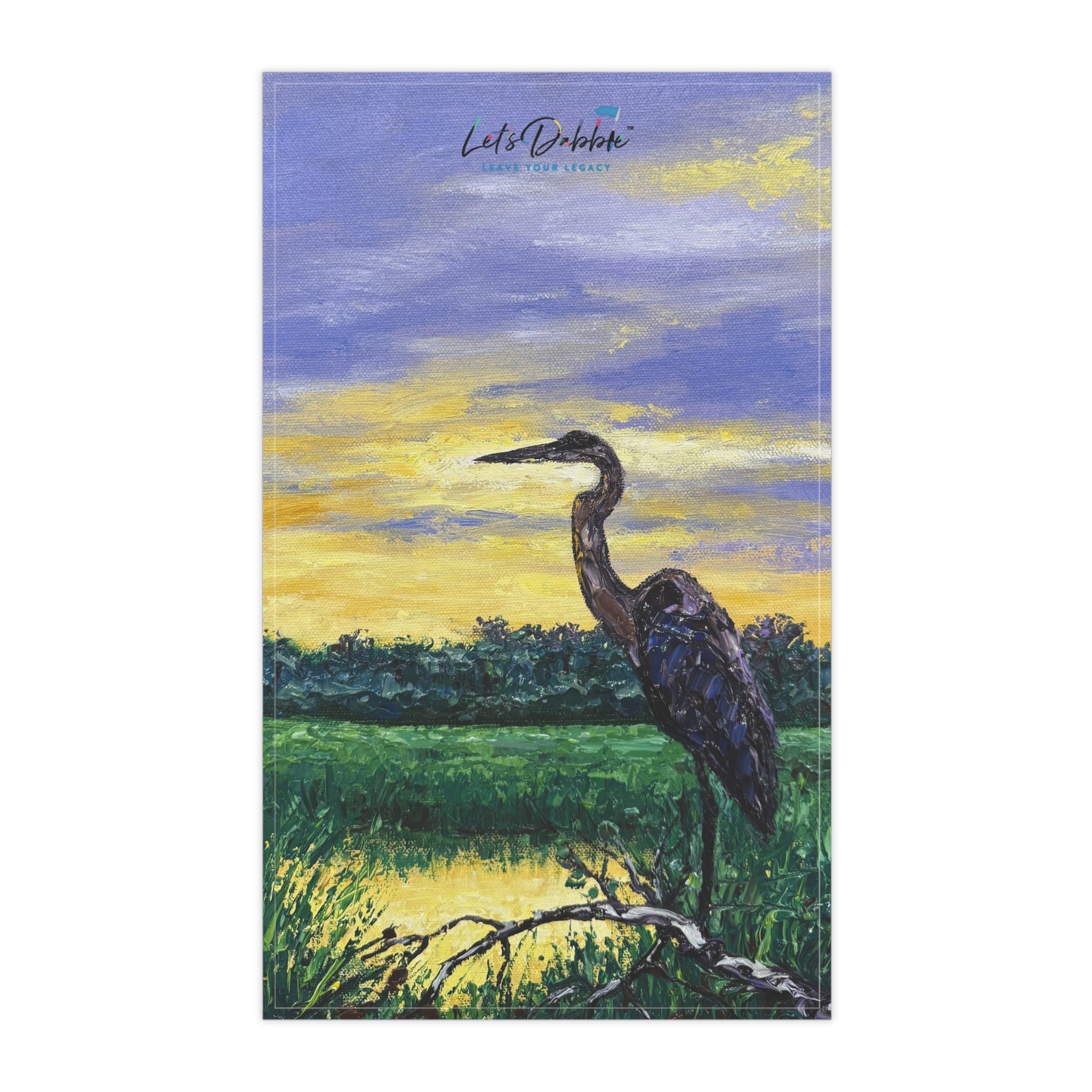 Heron at Sunset Hand Towel