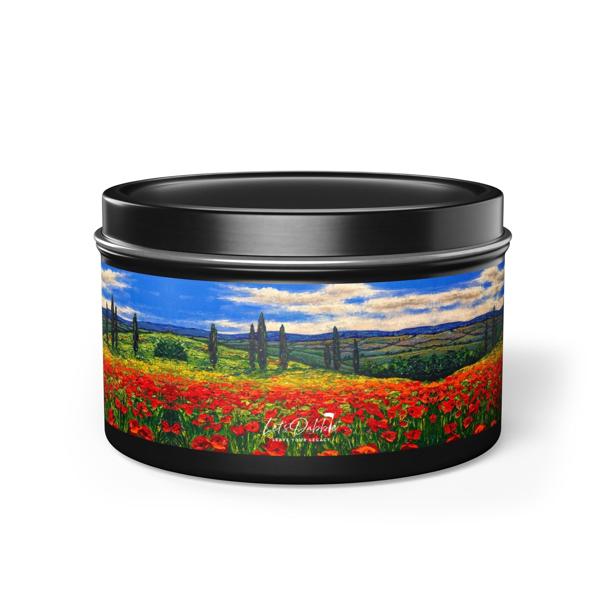Poppies in Bloom Tin Candle