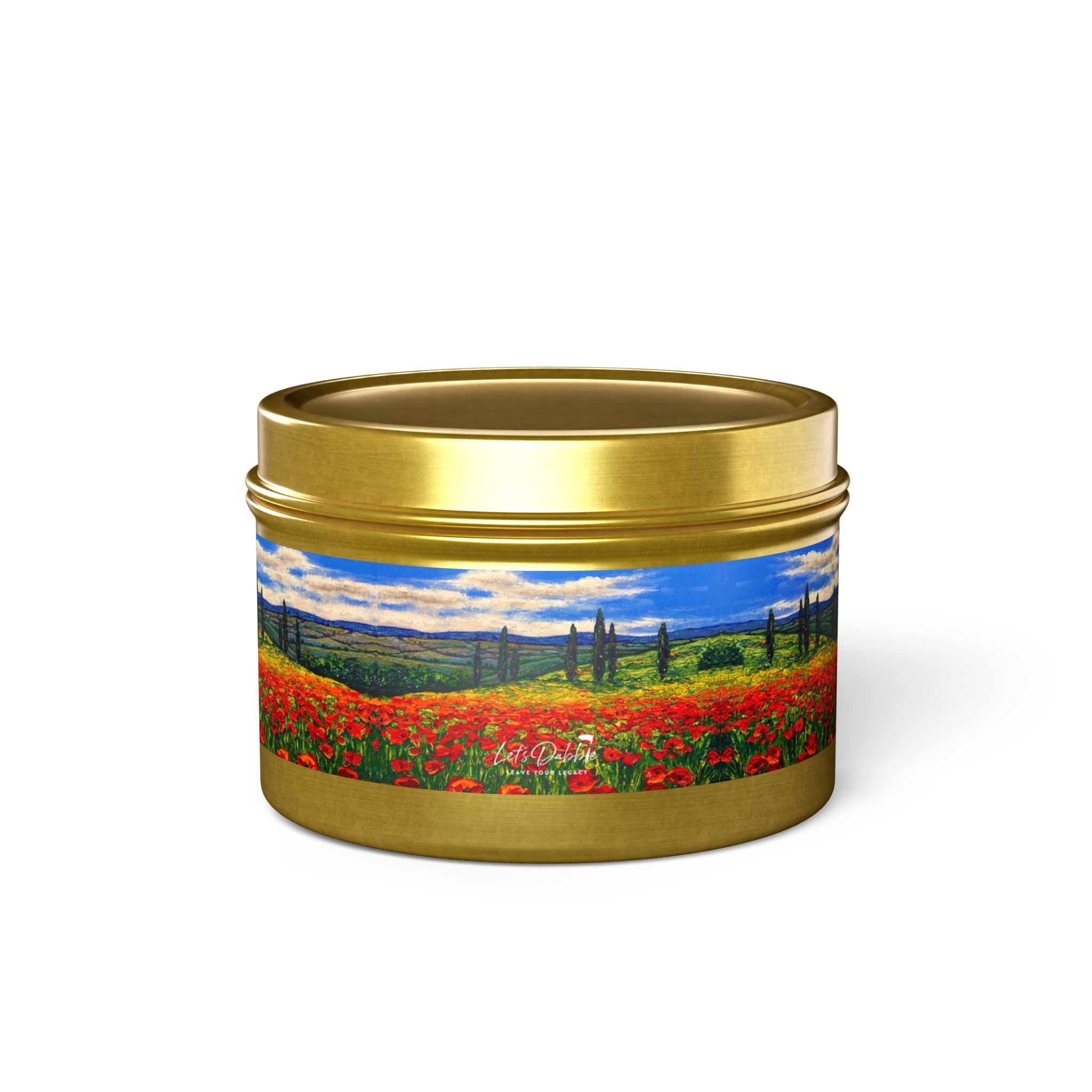 Poppies in Bloom Tin Candle