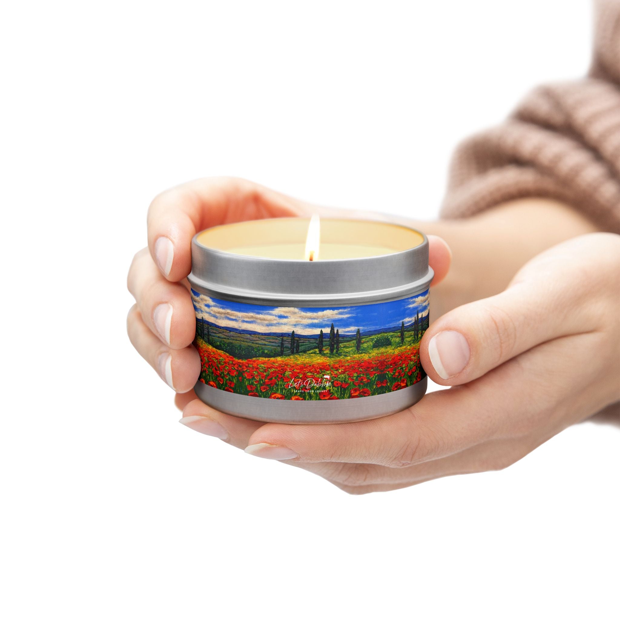 Poppies in Bloom Tin Candle