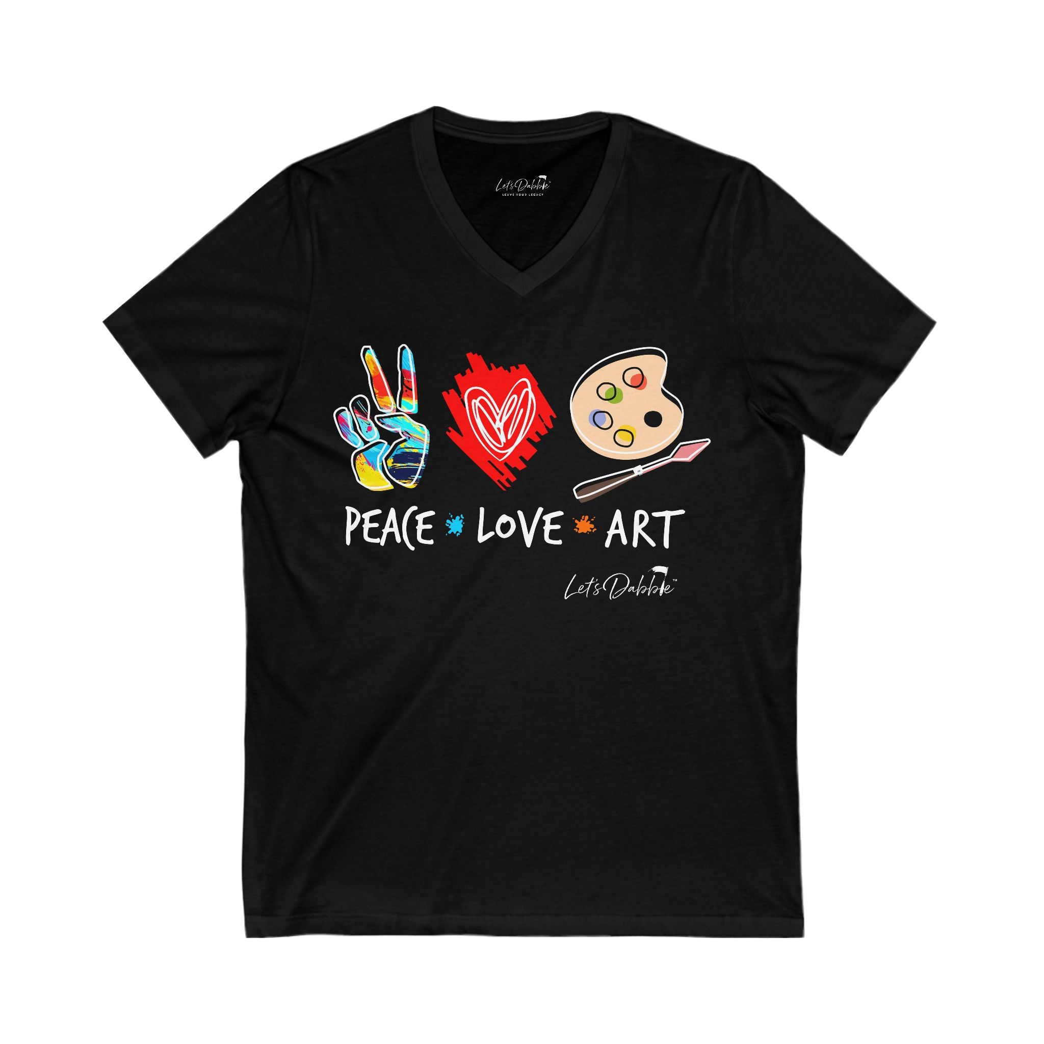 Peace Love Art V-Neck Shirt