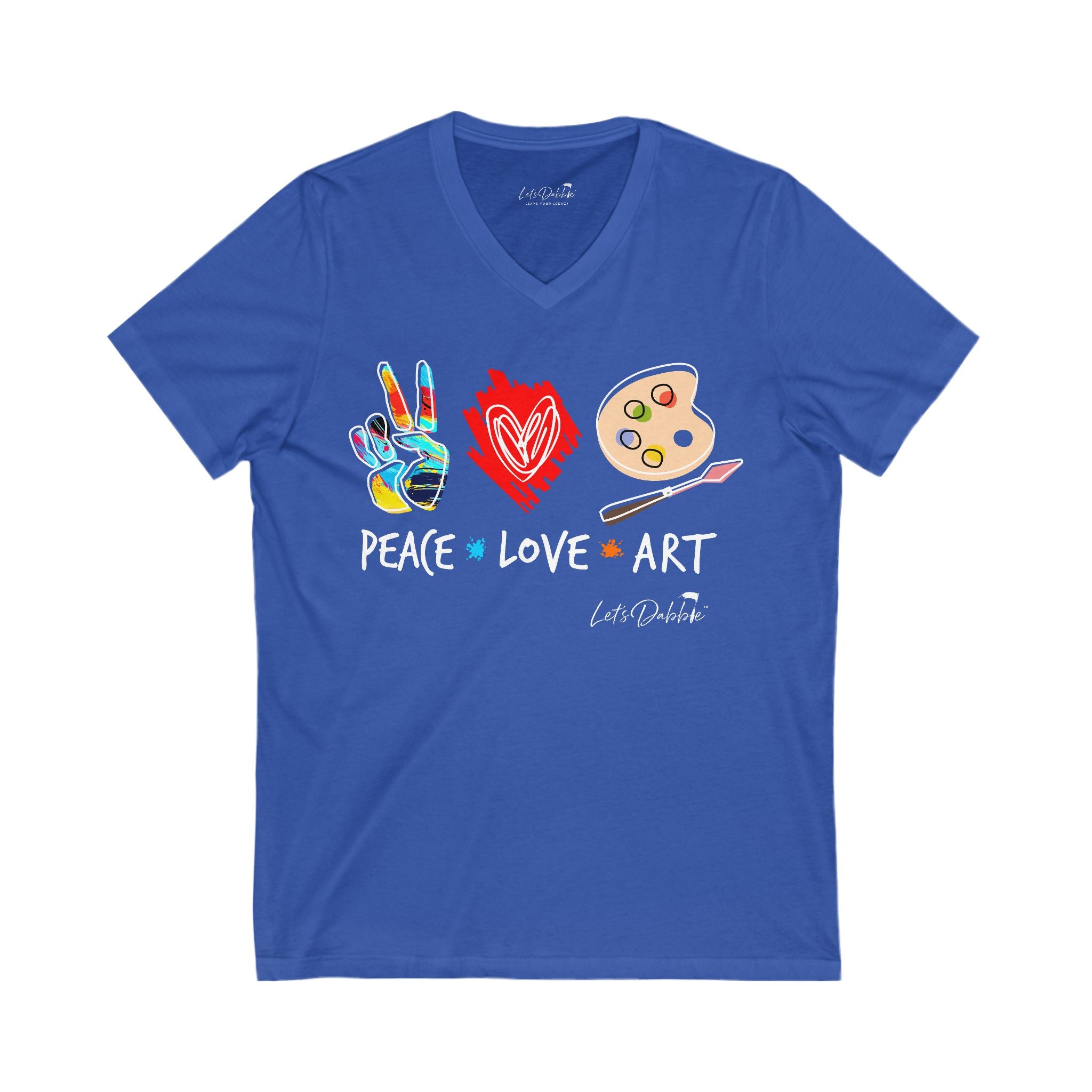 Peace Love Art V-Neck Shirt