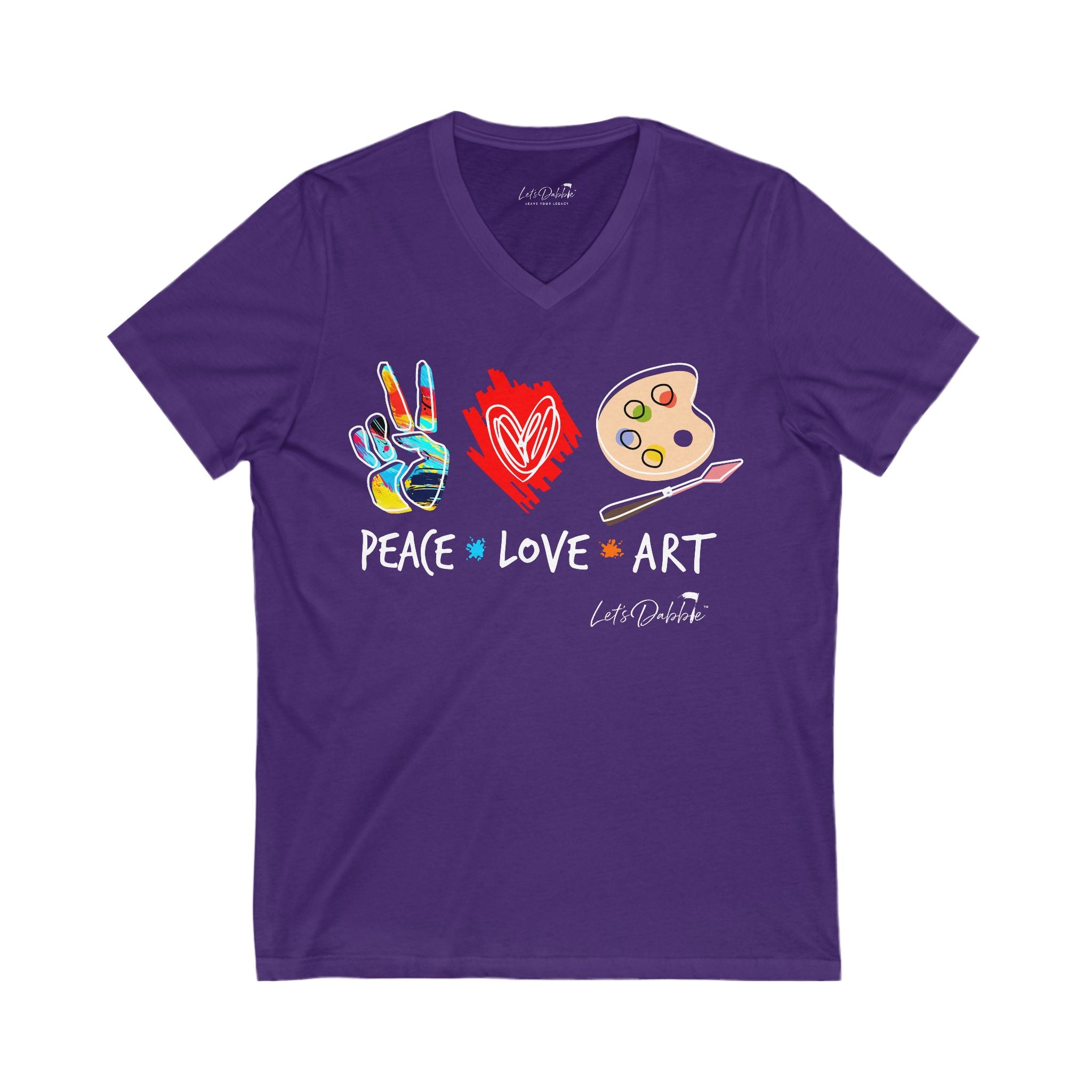 Peace Love Art V-Neck Shirt