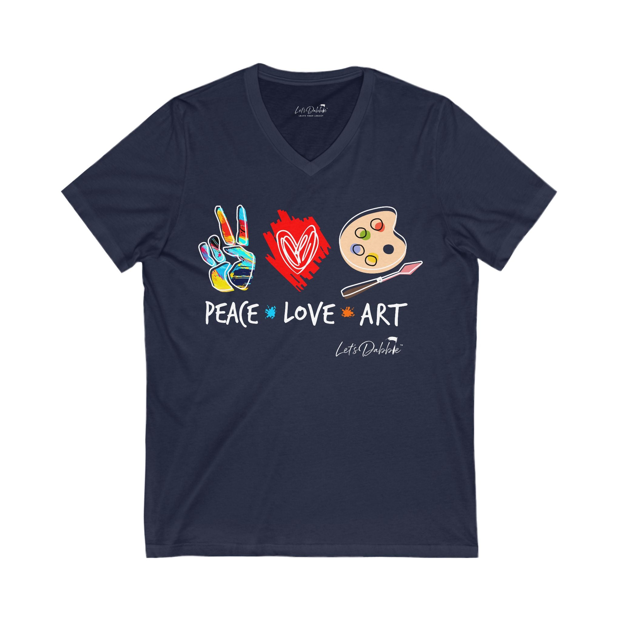 Peace Love Art V-Neck Shirt