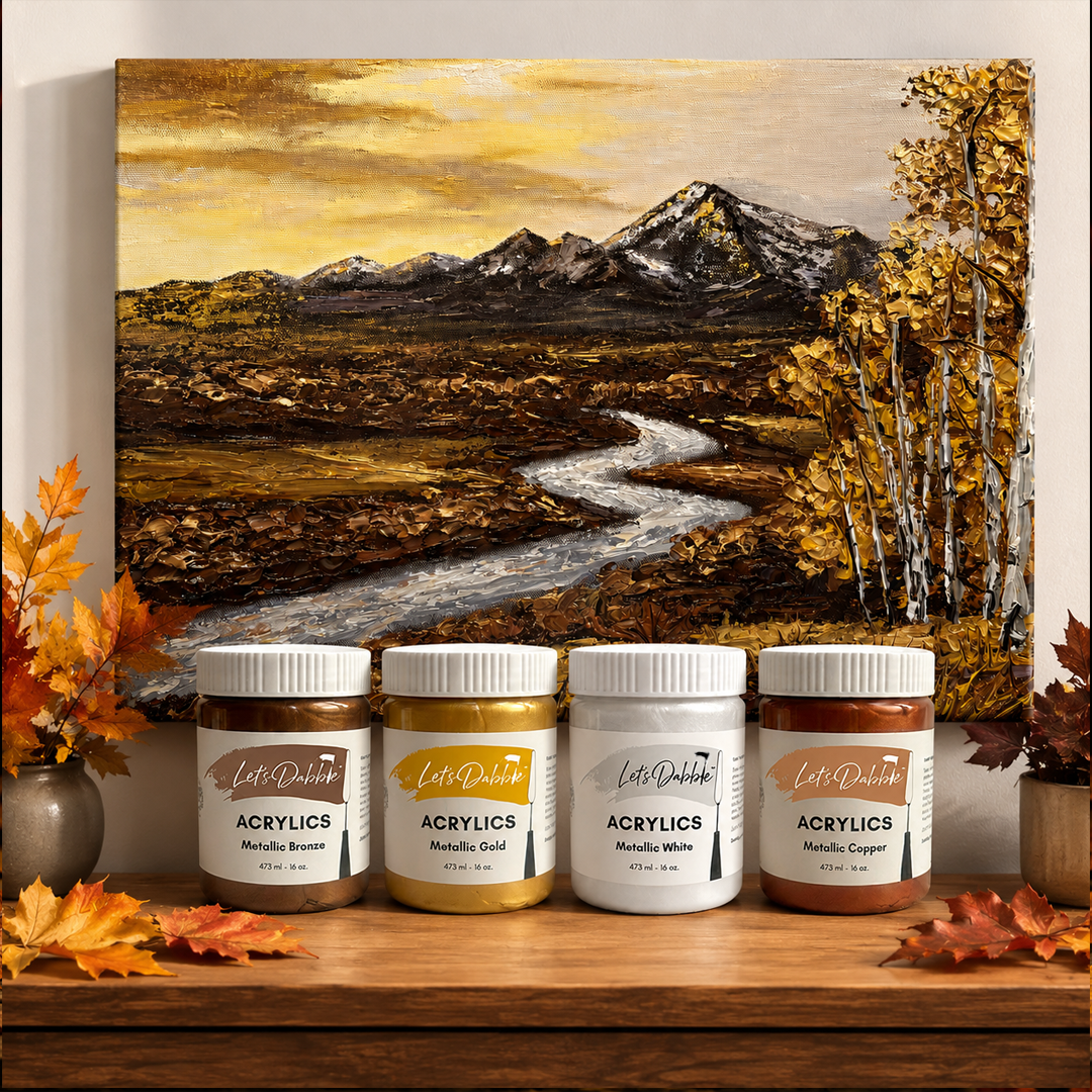 DabblePaints™ Metallic Collection — 4 Metallic Colors + Exclusive Painting Tutorial