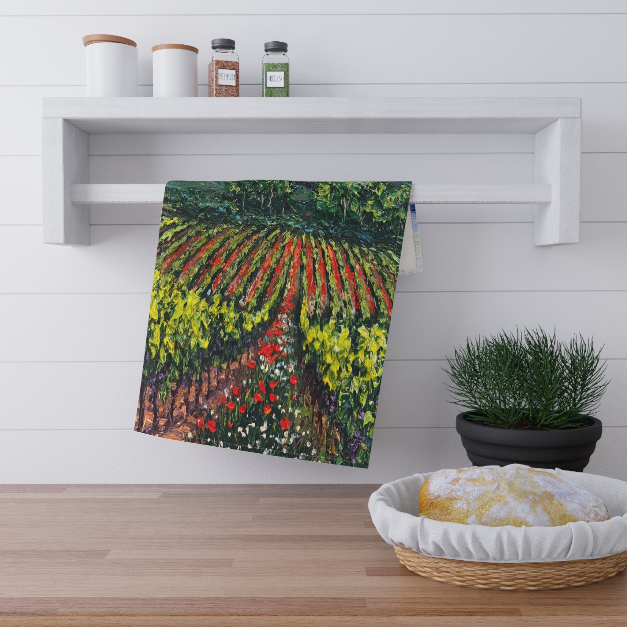 Vineyard in Bloom Tea Towel