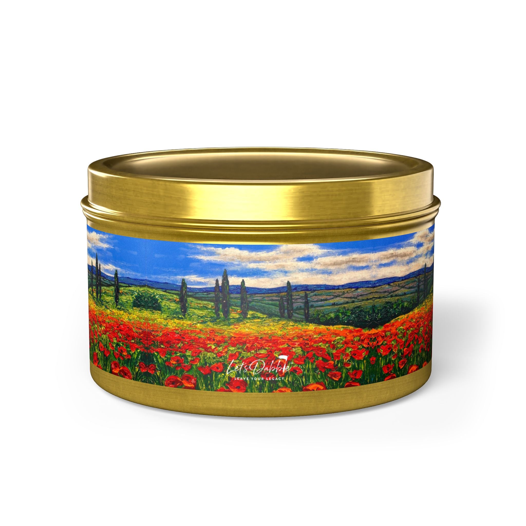 Poppies in Bloom Tin Candle
