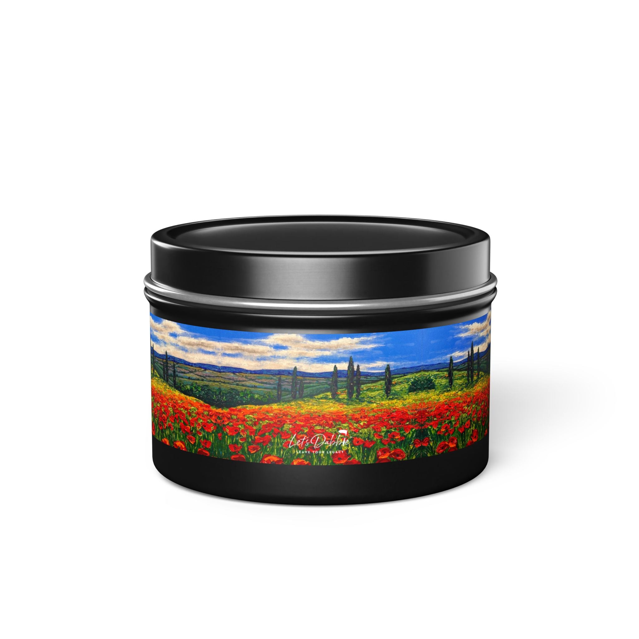 Poppies in Bloom Tin Candle