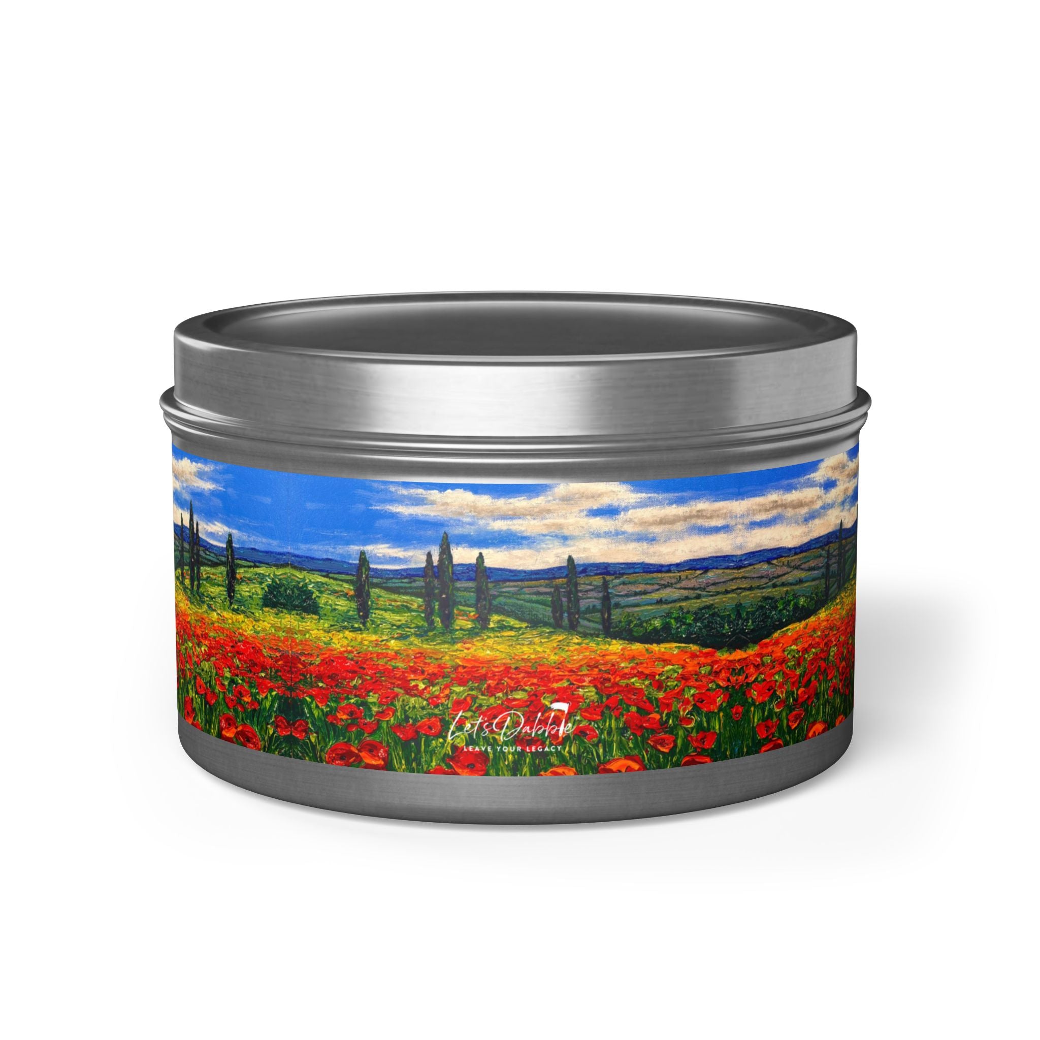 Poppies in Bloom Tin Candle