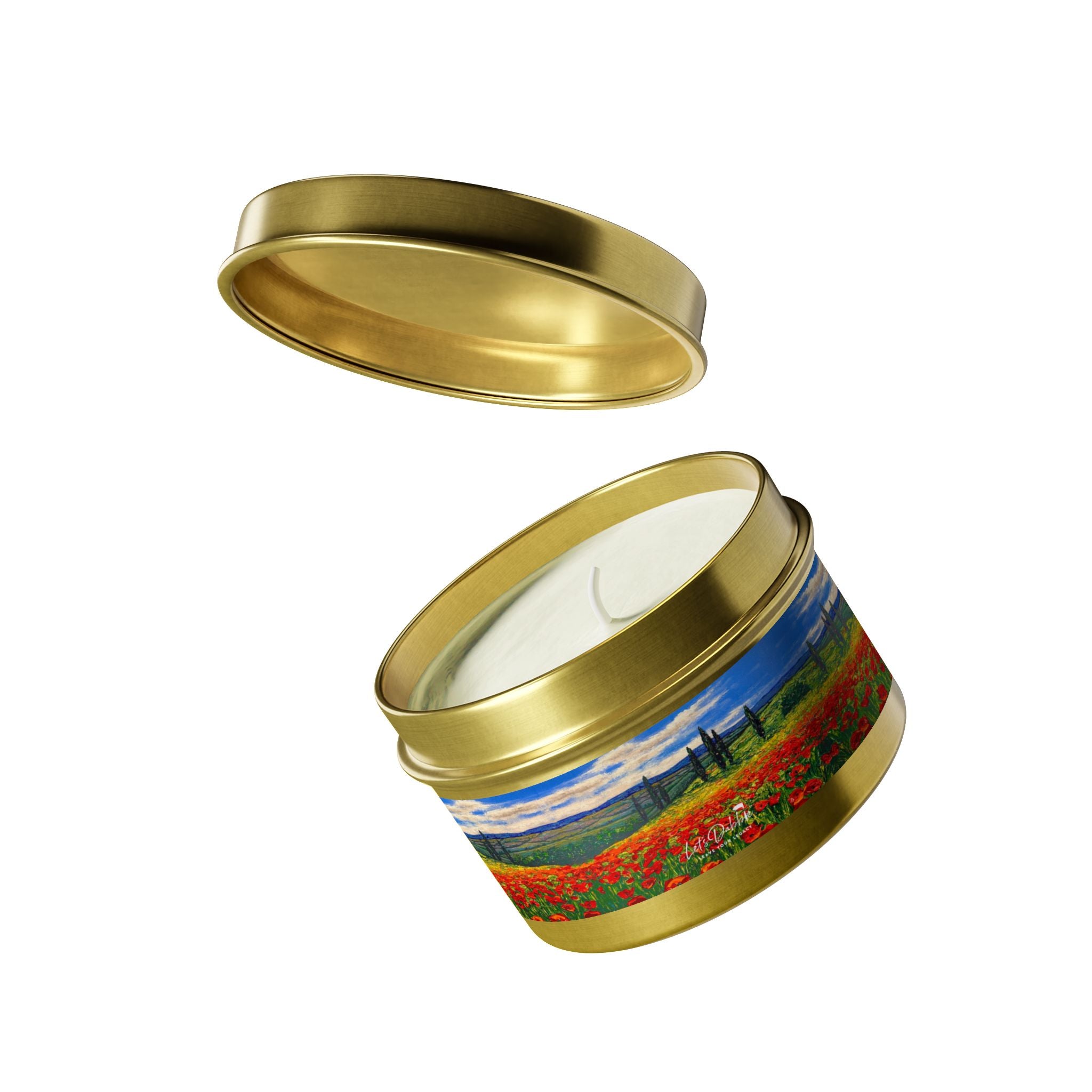 Poppies in Bloom Tin Candle