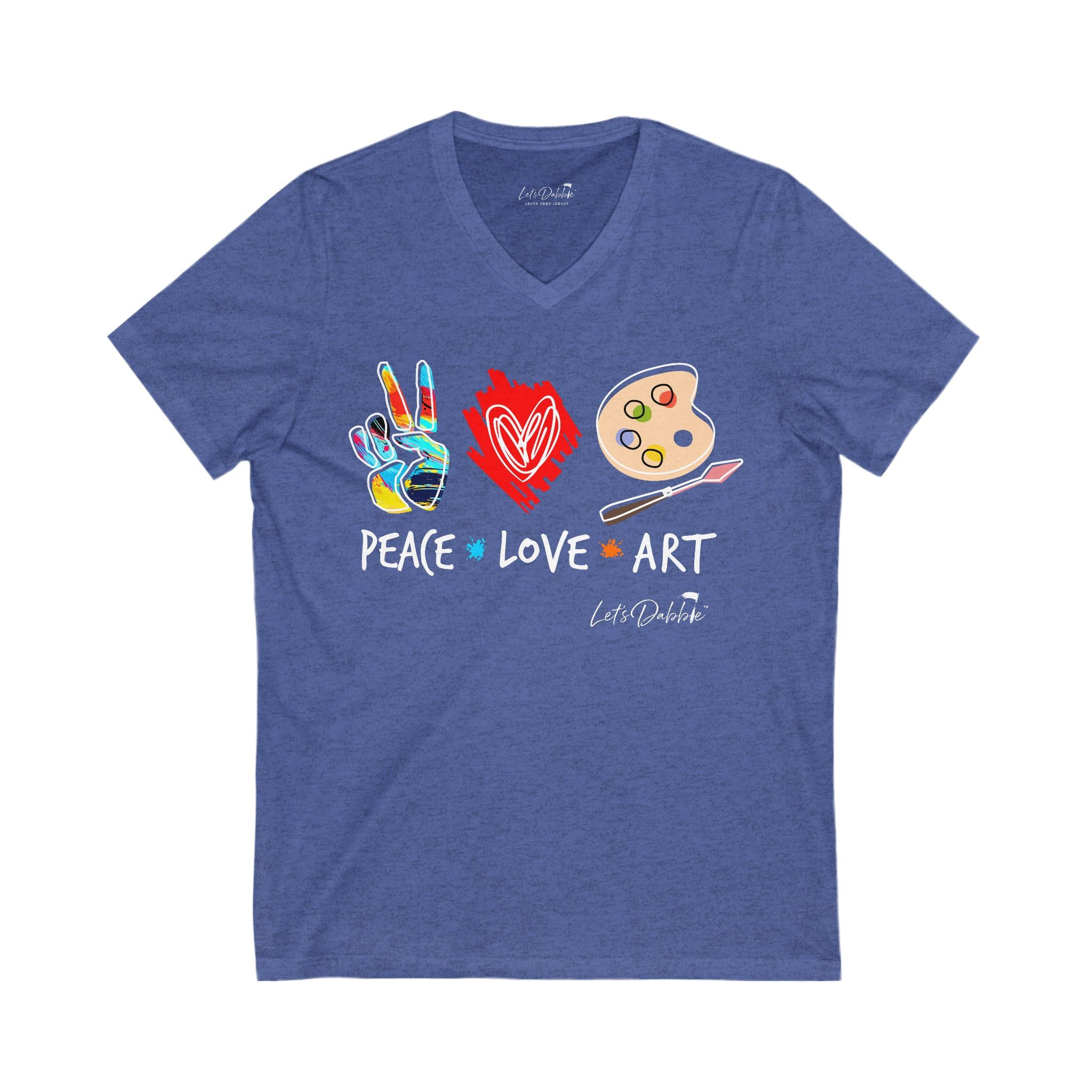 Peace Love Art V-Neck Shirt