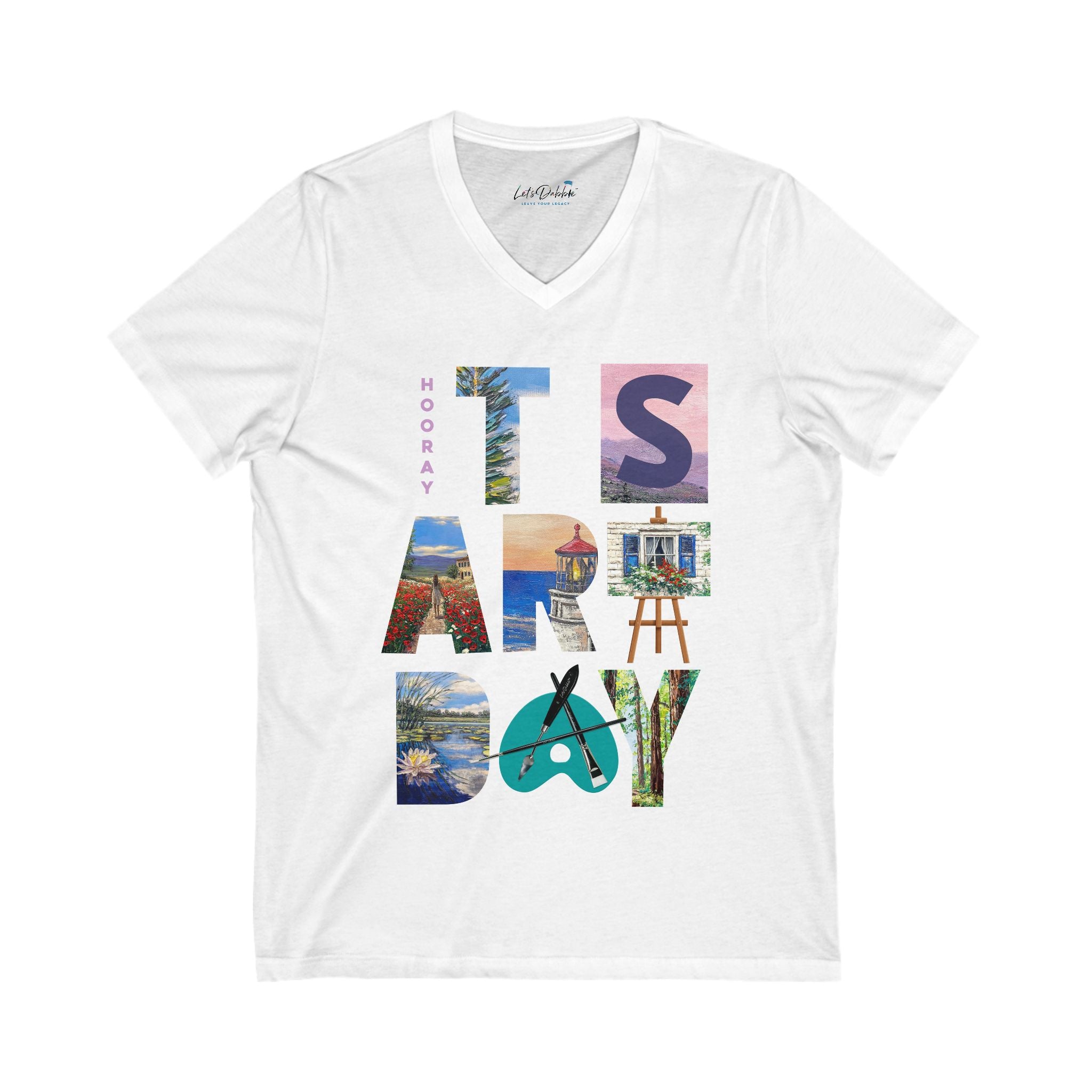 Hooray It's Art Day V-Neck Shirt