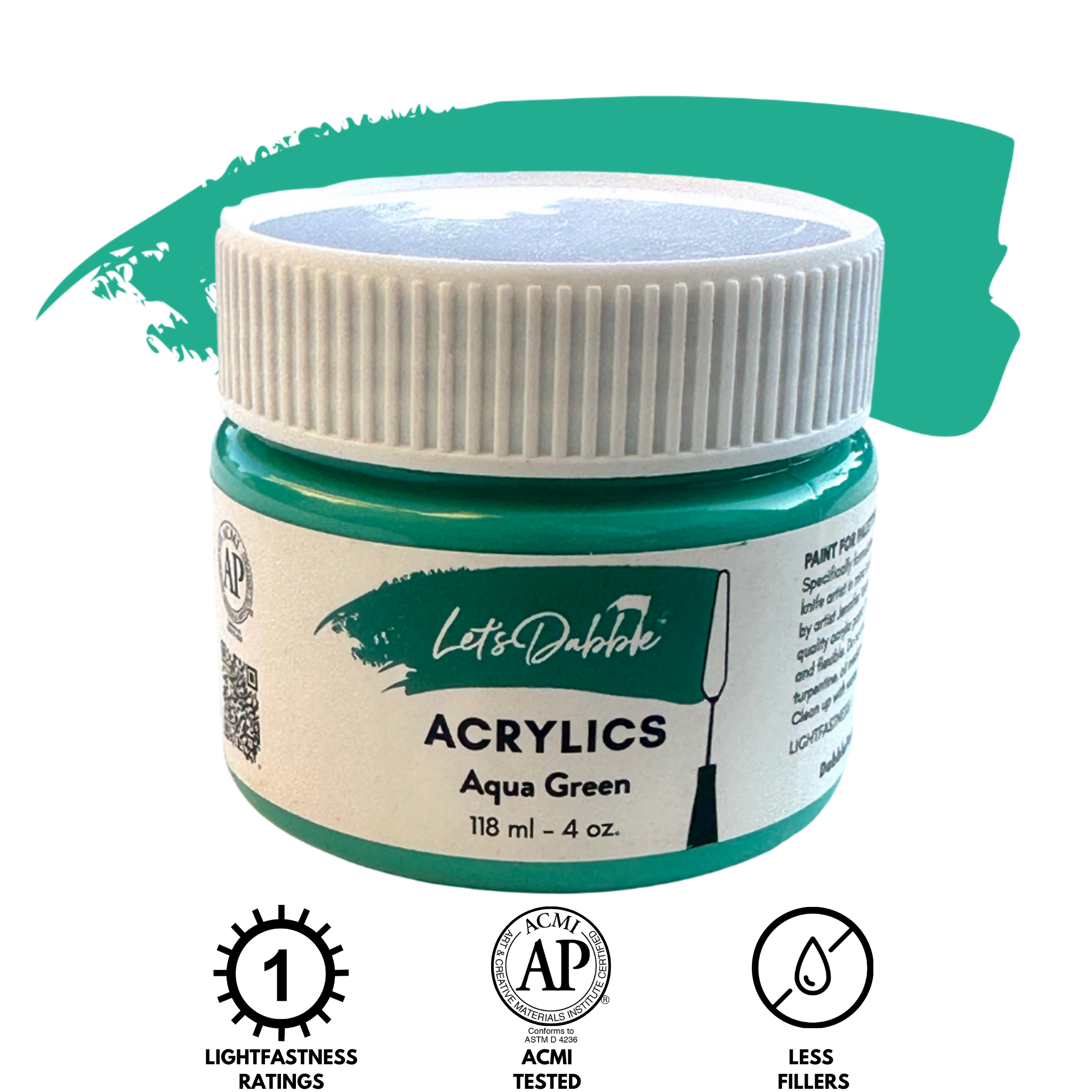 Aqua Green 4 oz | Thick & Creamy Acrylic Paints for Artists | DabblePaints™️
