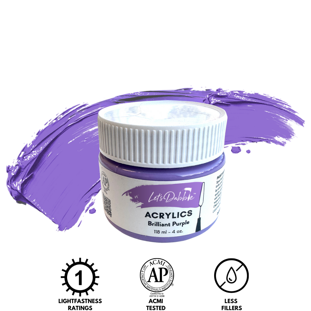 Brilliant Purple 4 oz | Thick & Creamy Acrylic Paints for Artists | DabblePaints™️