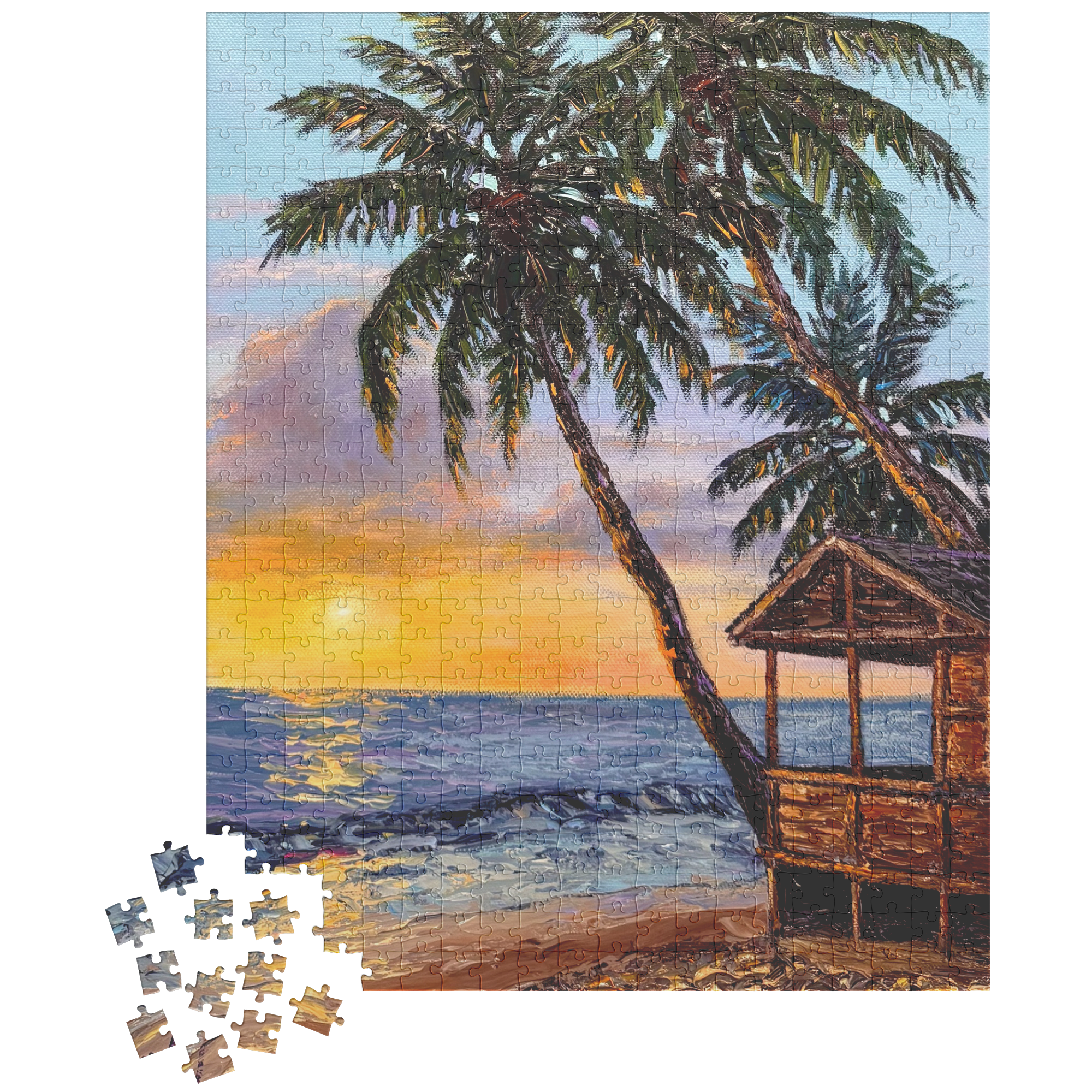 Bungalow_at_Sunset_Jigsaw_Puzzle_500pc_V_Loose_Mockup.png