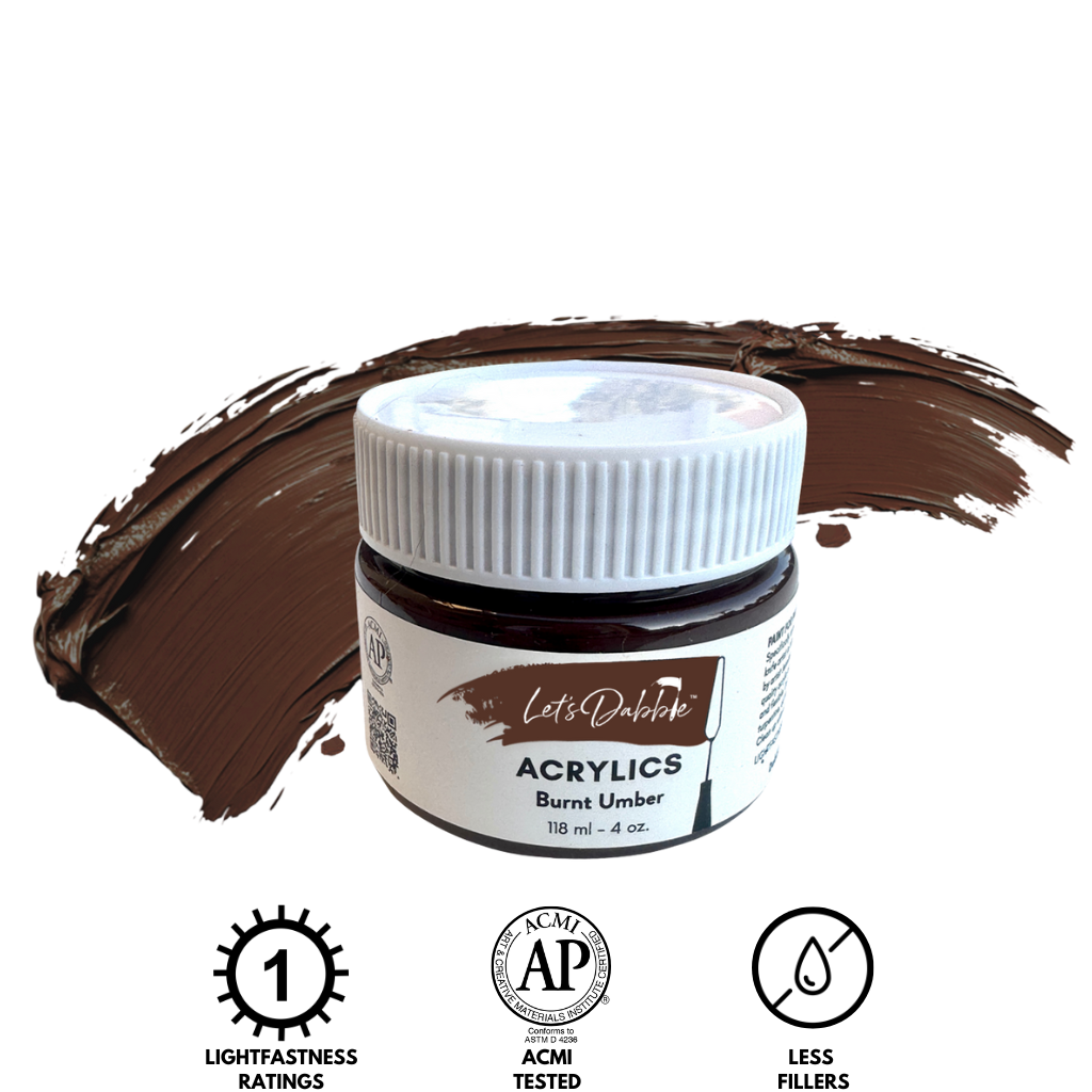 Burnt Umber 4oz | Thick & Creamy Acrylic Paints for Artists | DabblePaints™️