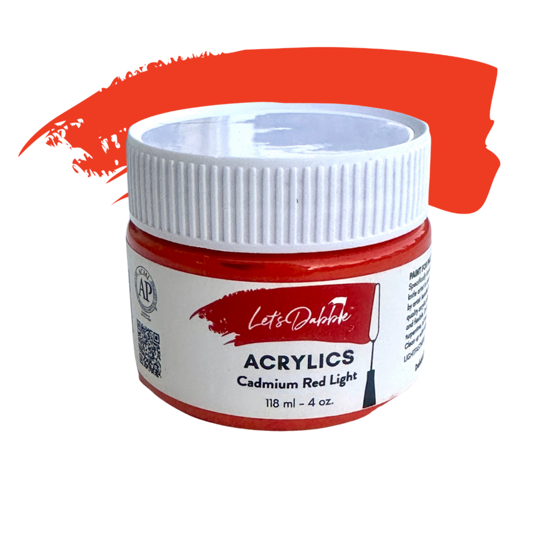 Cadmium Red Light 4 oz | Thick & Creamy Acrylic Paints for Artists | DabblePaints™️
