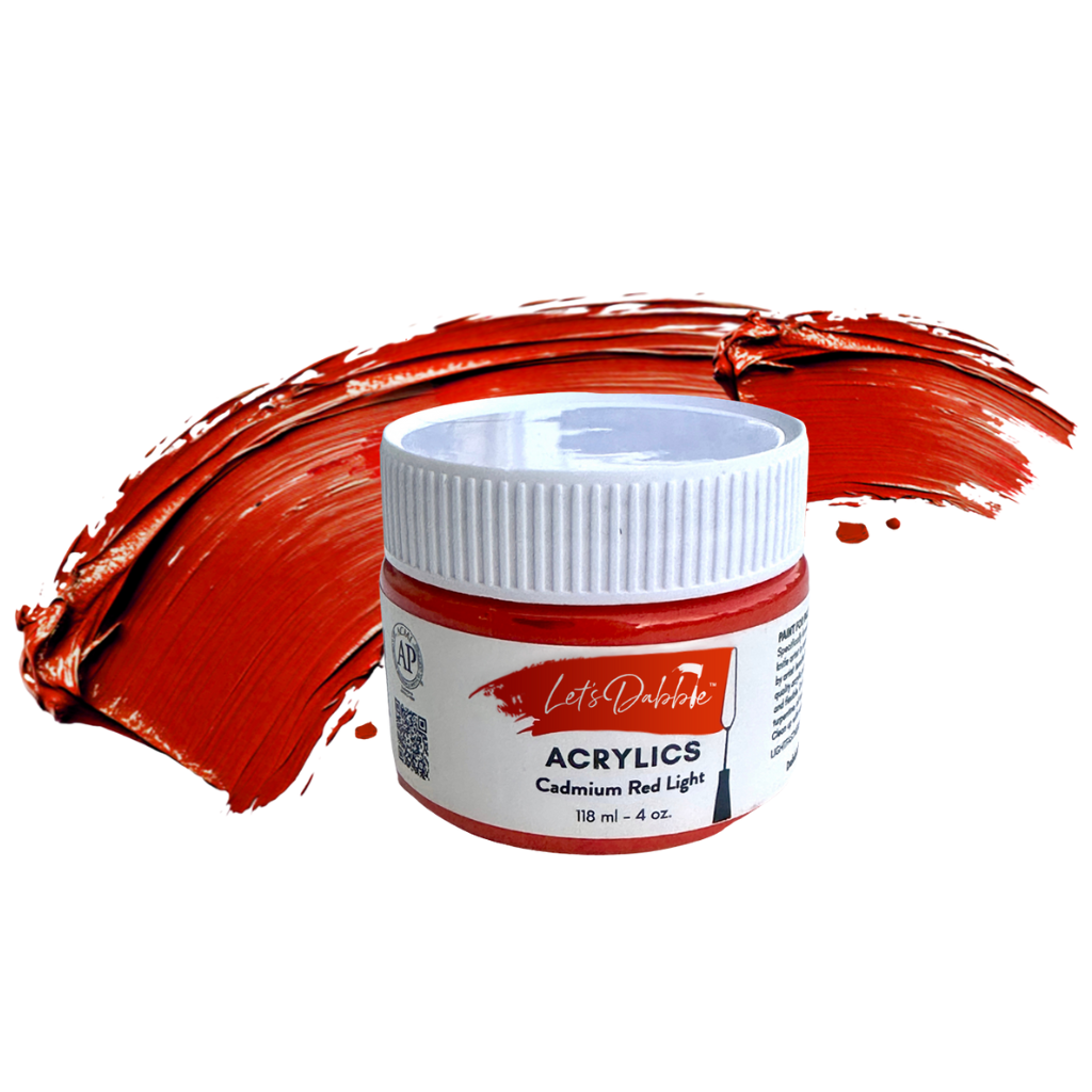 Cadmium Red Light 4 oz | Thick & Creamy Acrylic Paints for Artists | DabblePaints™️