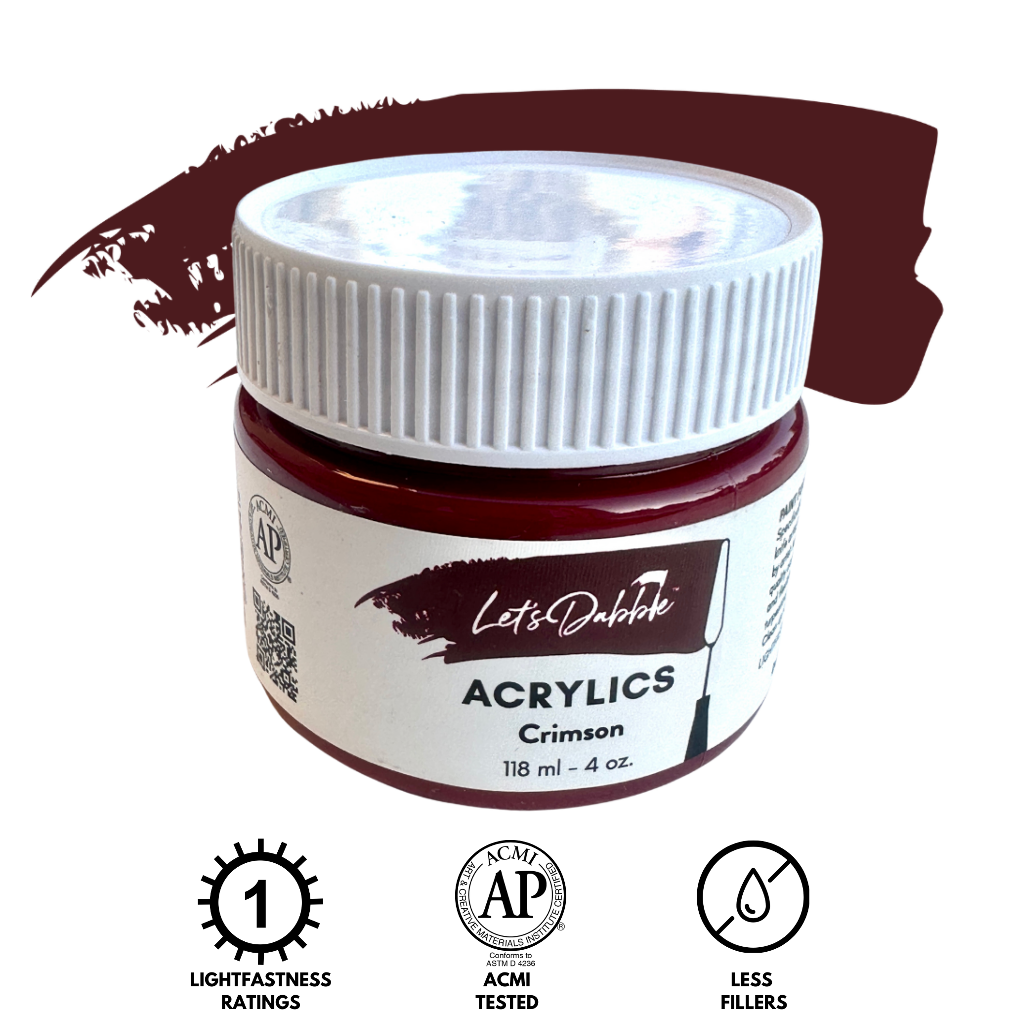 Crimson 4 oz | Thick & Creamy Acrylic Paints for Artists | DabblePaints™️