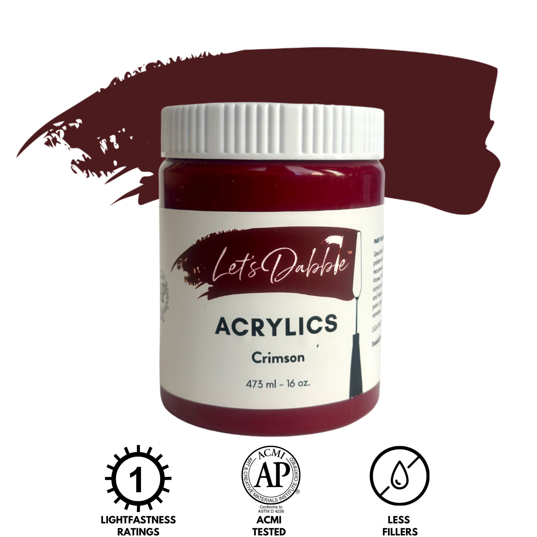 Crimson 16 oz | Thick & Creamy Acrylic Paints for Artists | DabblePaints™️