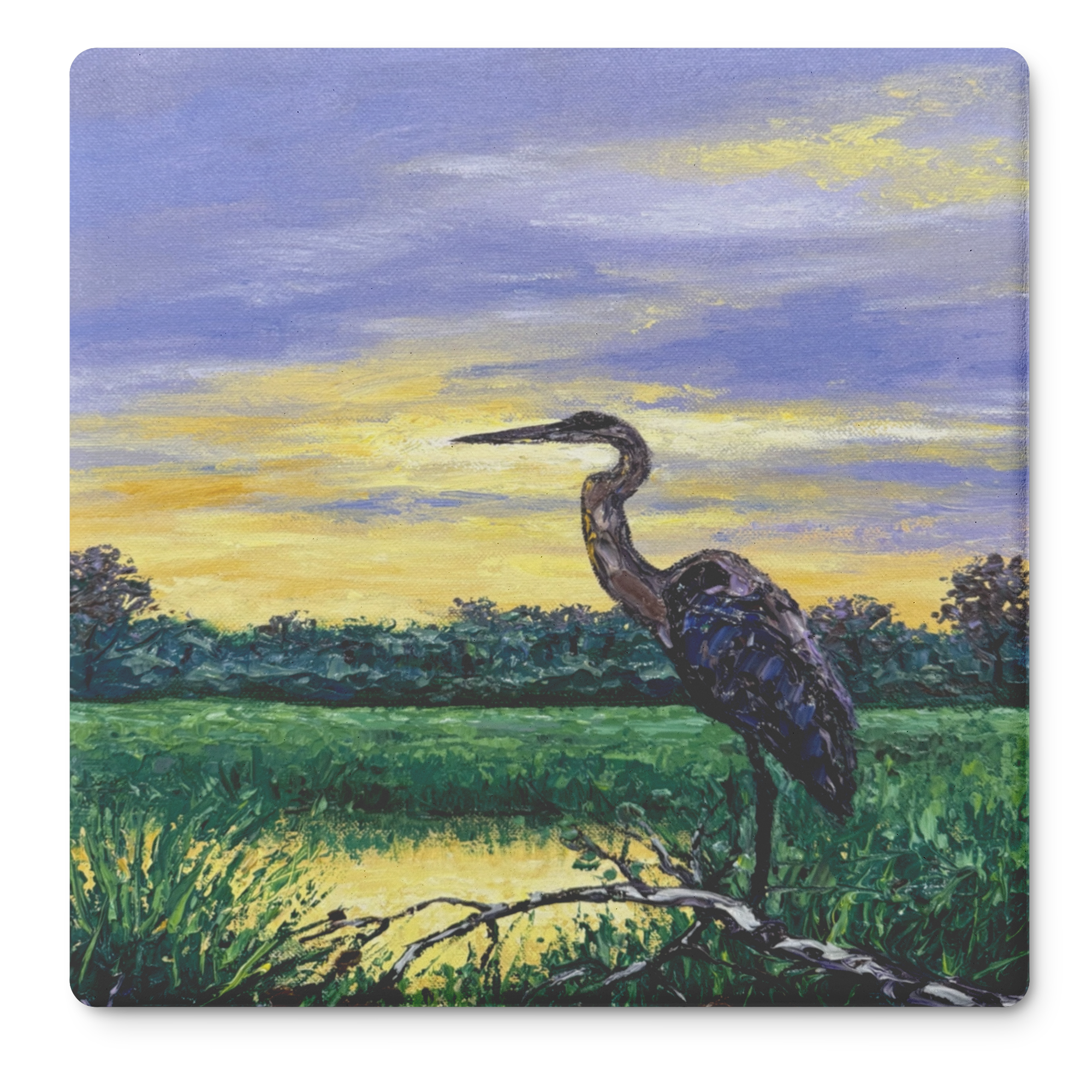 Heron_at_Sunset_Square_Stone_Coaster_SquareStoneCoaster_Flat_Mockup.png