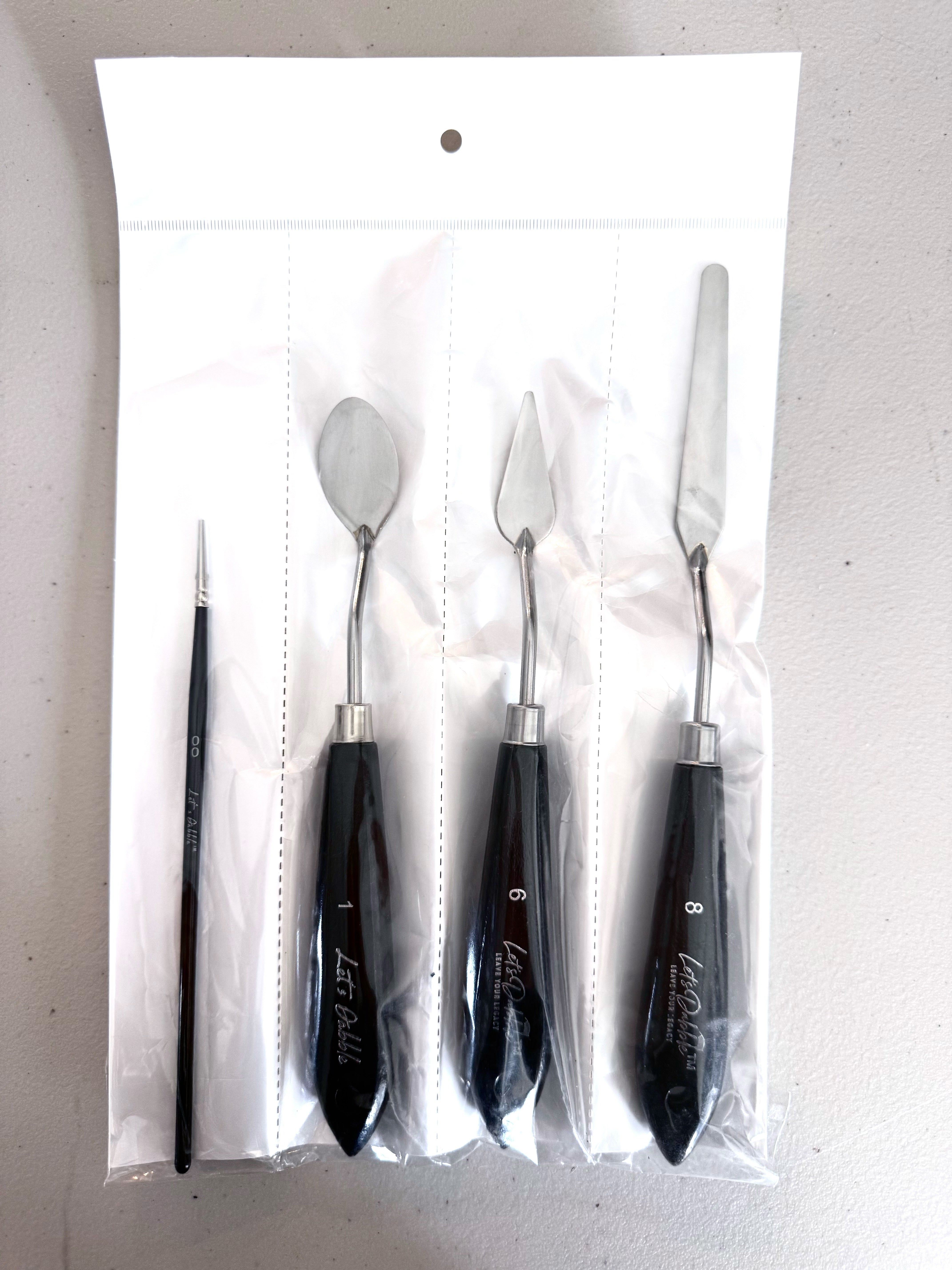 Set of Card Tools (#1, #6, #8 Knives, #00 Brush)