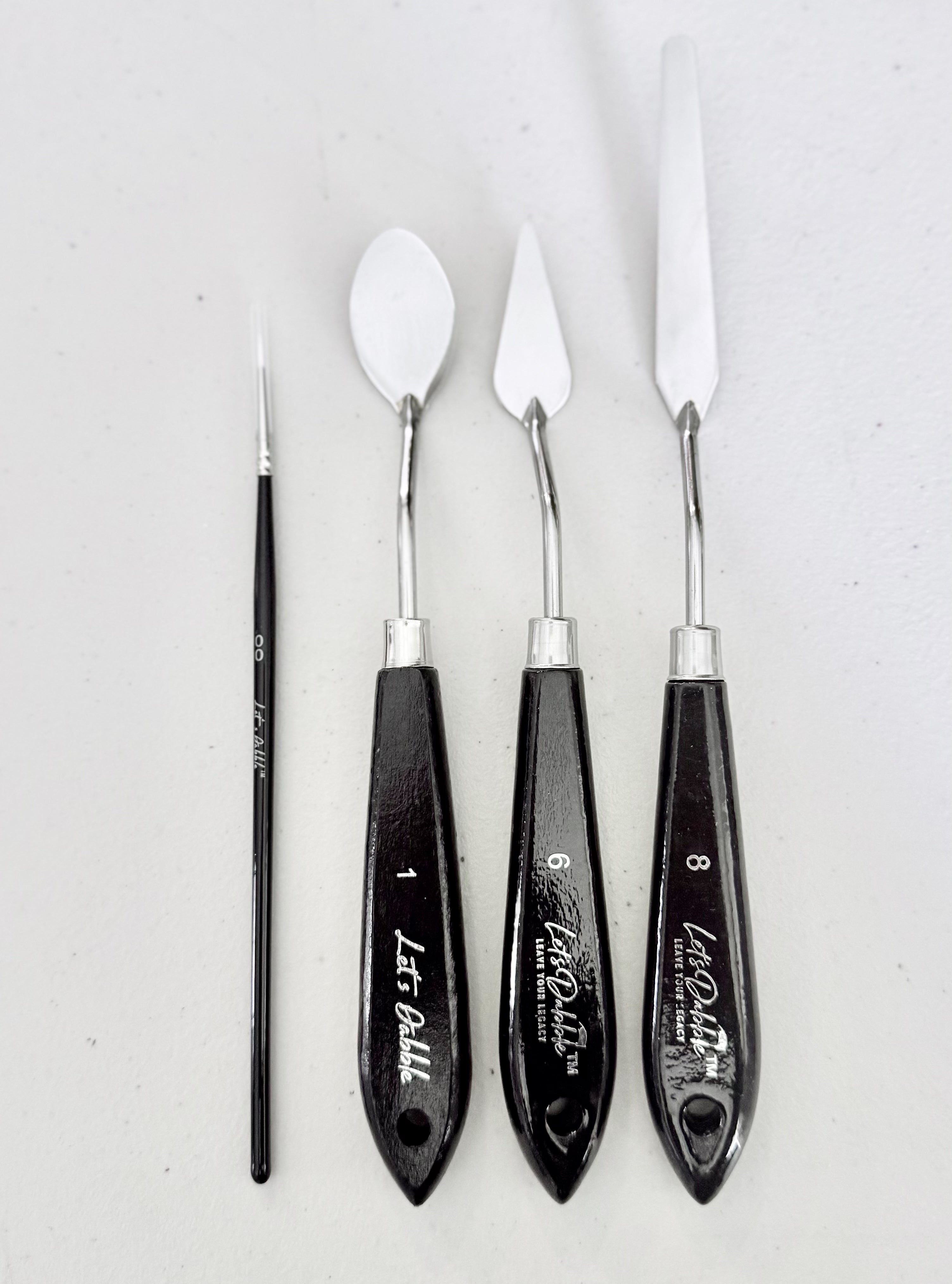 Set of Card Tools (#1, #6, #8 Knives, #00 Brush)