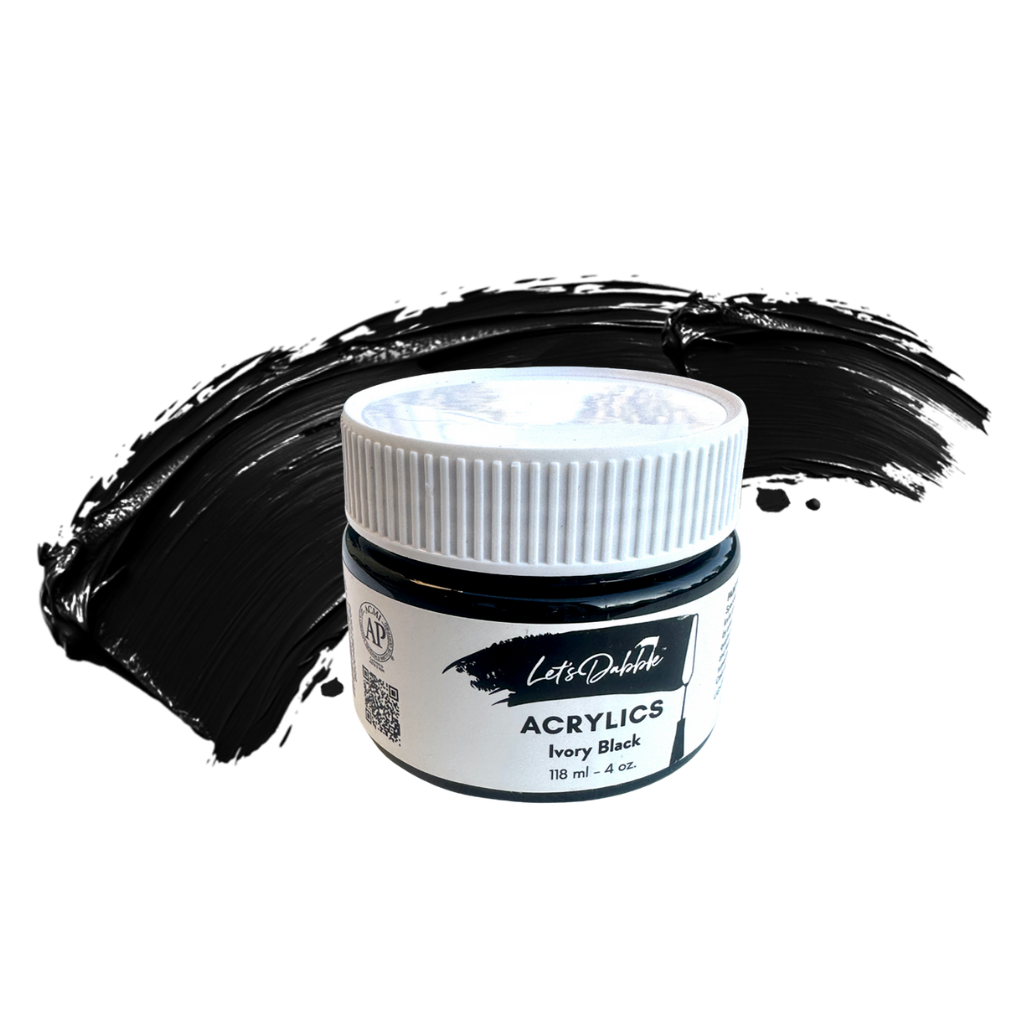 Ivory Black 4 oz | Thick & Creamy Acrylic Paints for Artists | DabblePaints™️