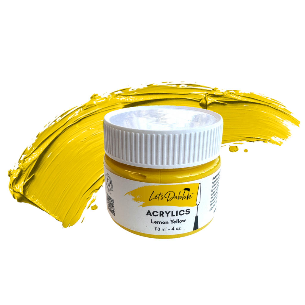Lemon Yellow 4 oz | Thick & Creamy Acrylic Paints for Artists | DabblePaints™️