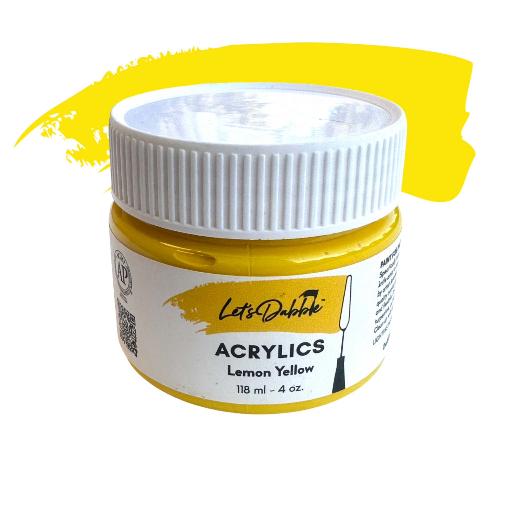 Lemon Yellow 4 oz | Thick & Creamy Acrylic Paints for Artists | DabblePaints™️