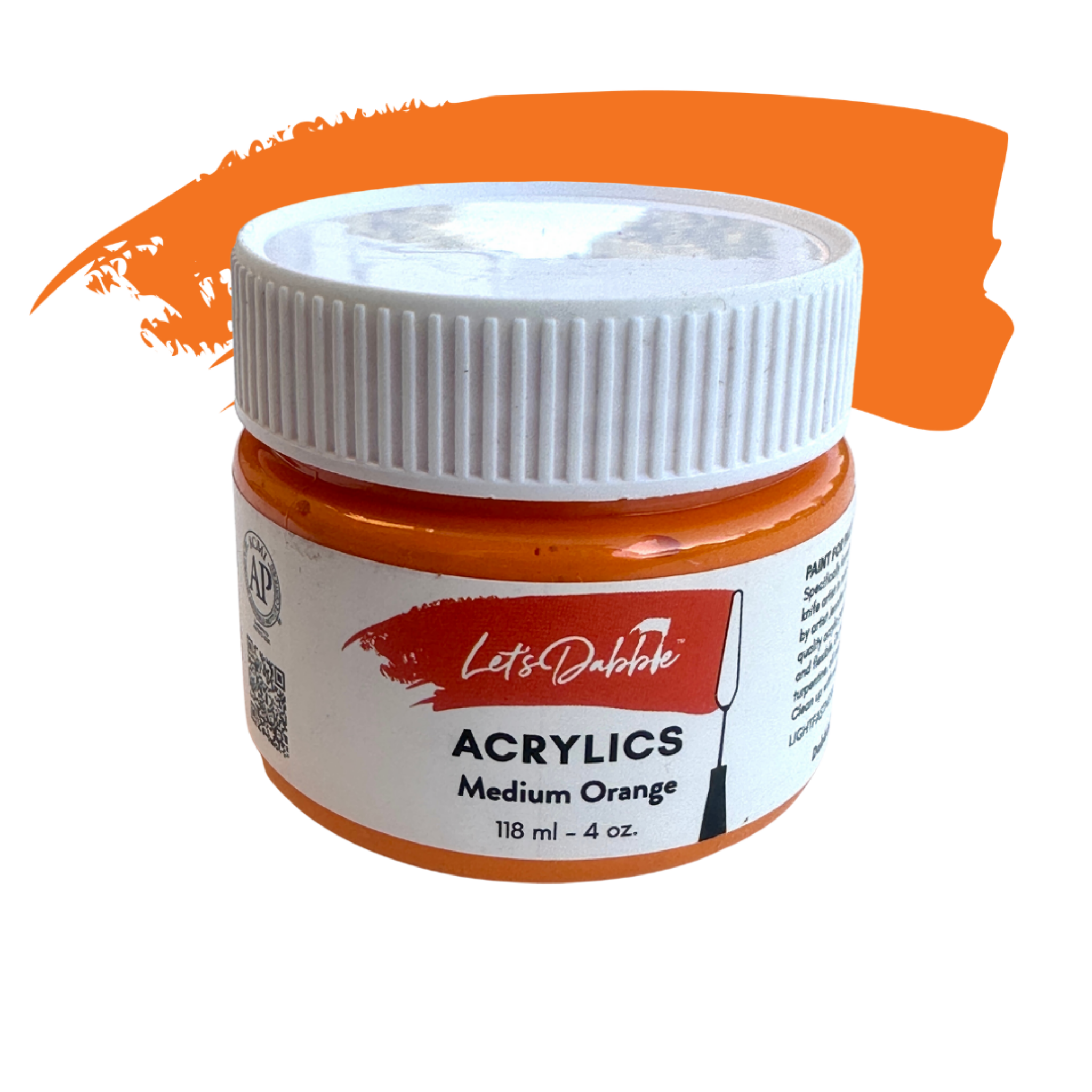 Medium Orange 4 oz | Thick & Creamy Acrylic Paints for Artists | DabblePaints™️
