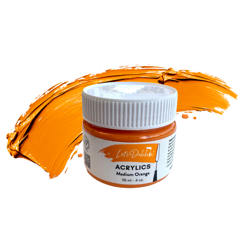 Medium Orange 4 oz | Thick & Creamy Acrylic Paints for Artists | DabblePaints™️