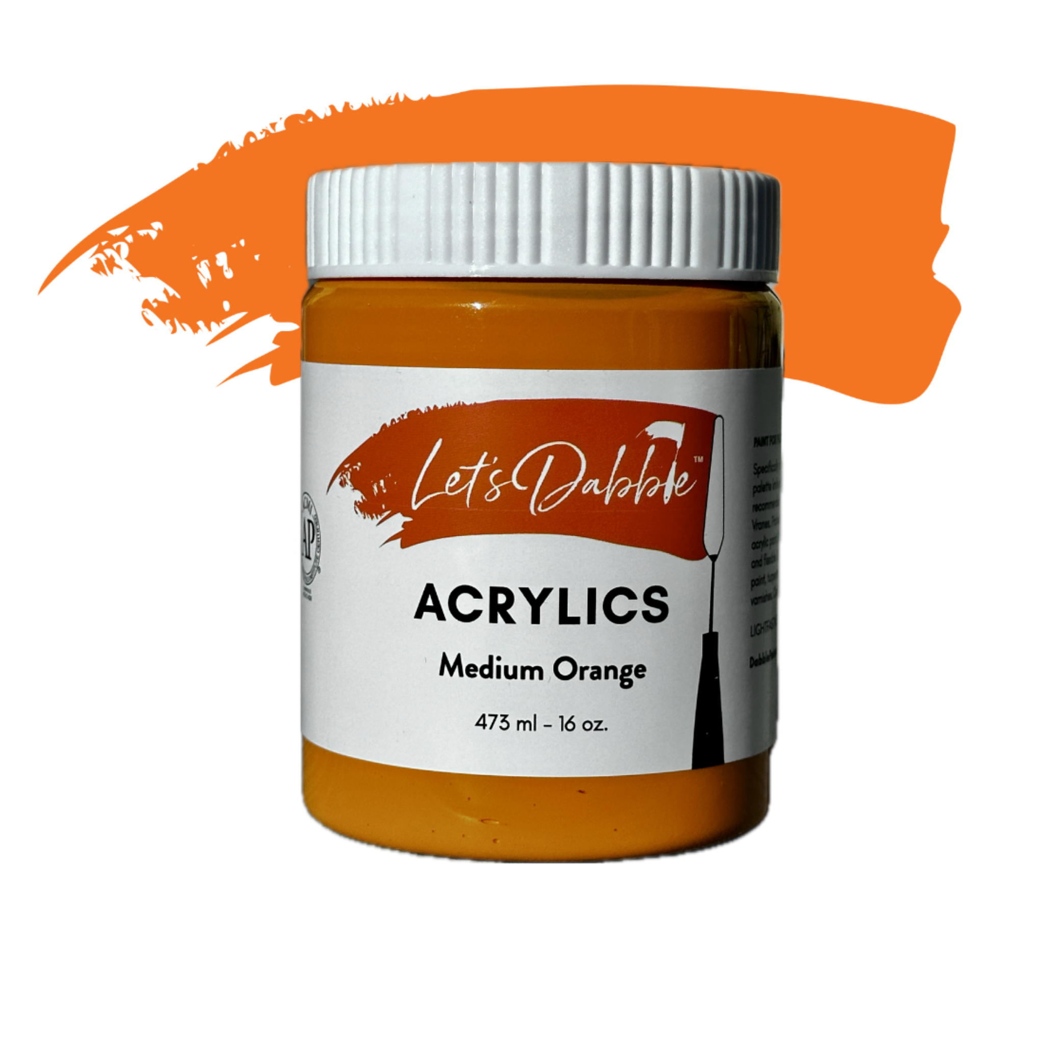 Medium Orange 16 oz | Thick & Creamy Acrylic Paints for Artists | DabblePaints™️