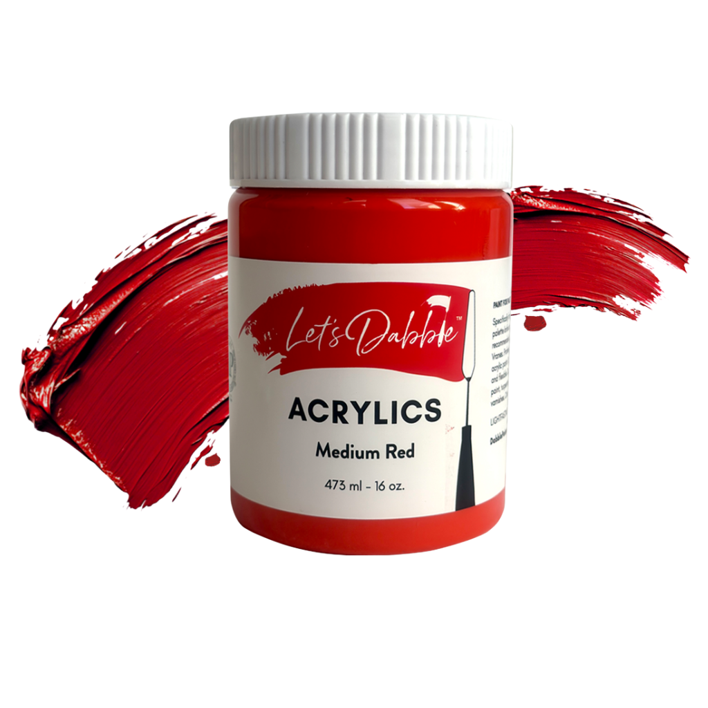 Medium Red 16 oz | Thick & Creamy Acrylic Paints for Artists | DabblePaints™️