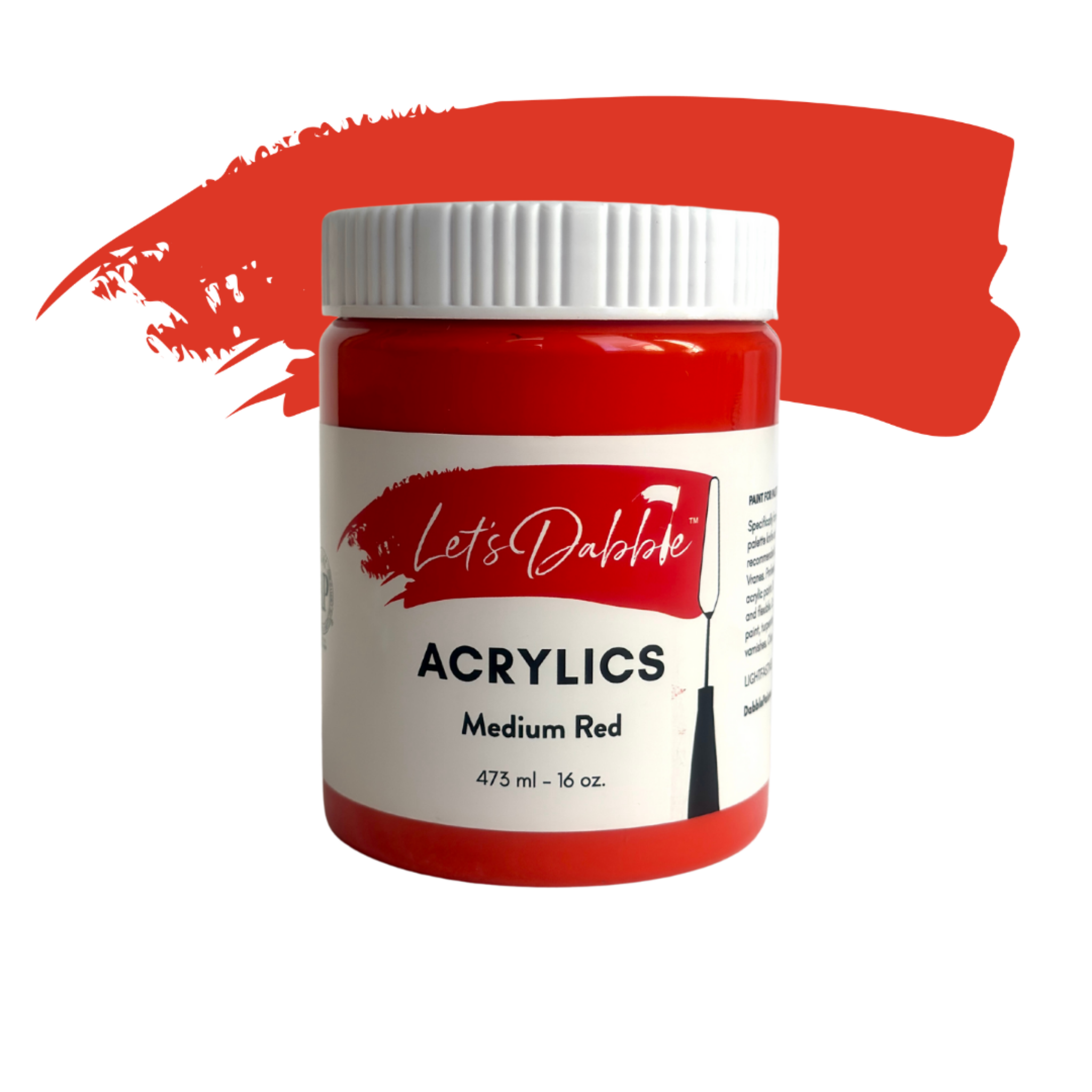 Medium Red 16 oz | Thick & Creamy Acrylic Paints for Artists | DabblePaints™️