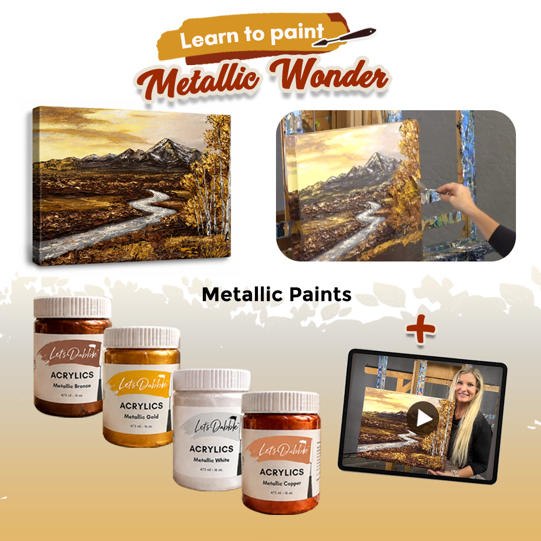 DabblePaints™ Metallic Collection — 4 Metallic Colors + Exclusive Painting Tutorial