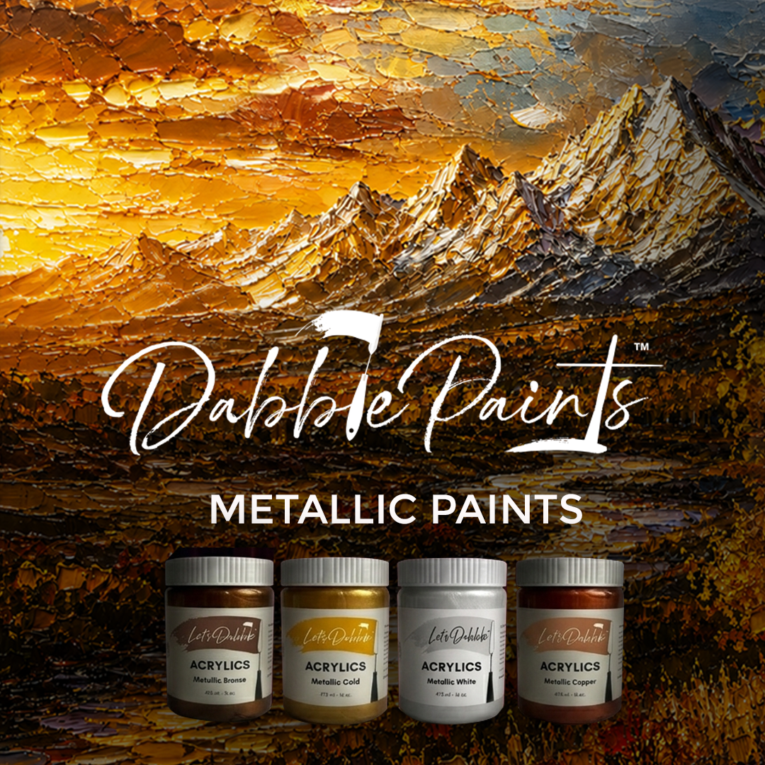 DabblePaints™ Metallic Collection — 4 Metallic Colors + Exclusive Painting Course