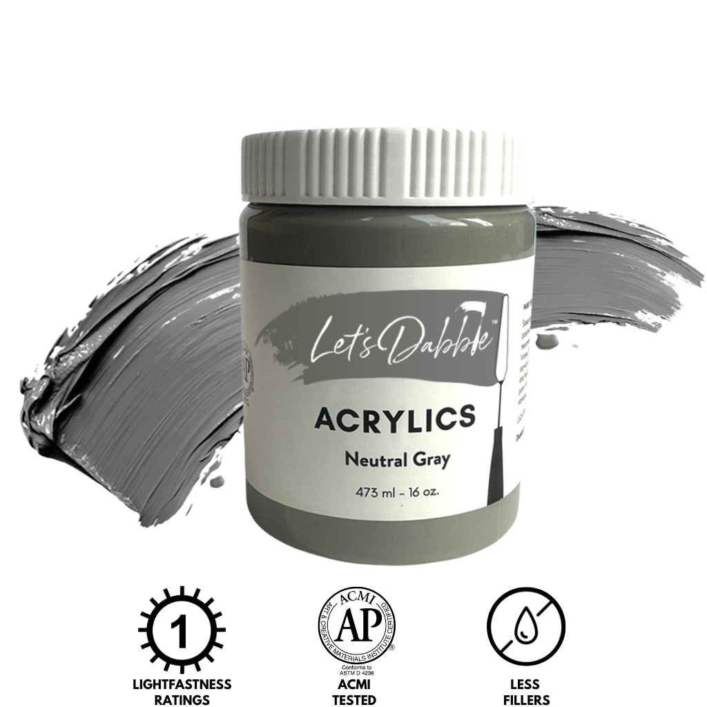 Neutral Gray 16 oz | Thick & Creamy Acrylic Paints for Artists | DabblePaints™️