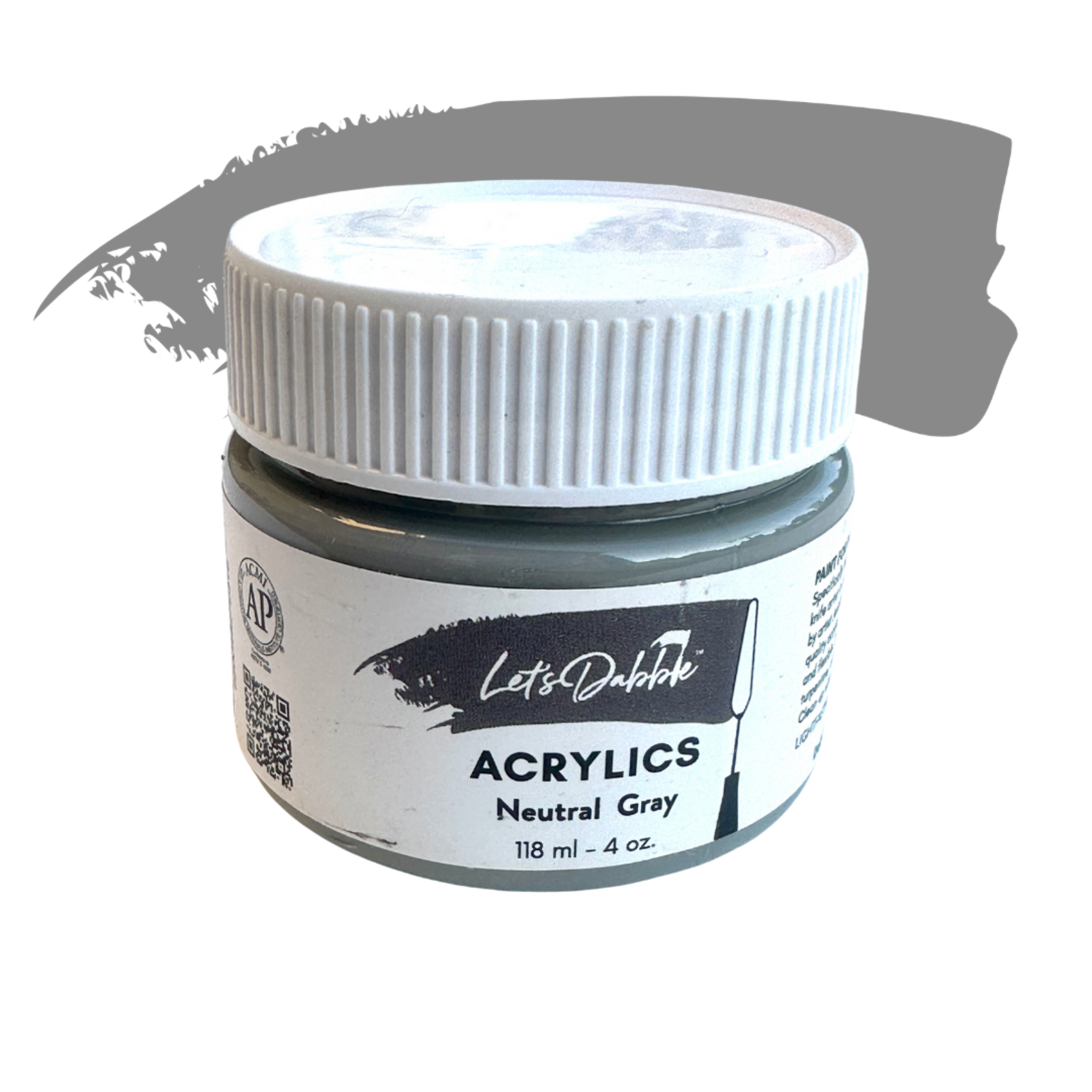 Neutral Gray 4 oz | Thick & Creamy Acrylic Paints for Artists | DabblePaints™️