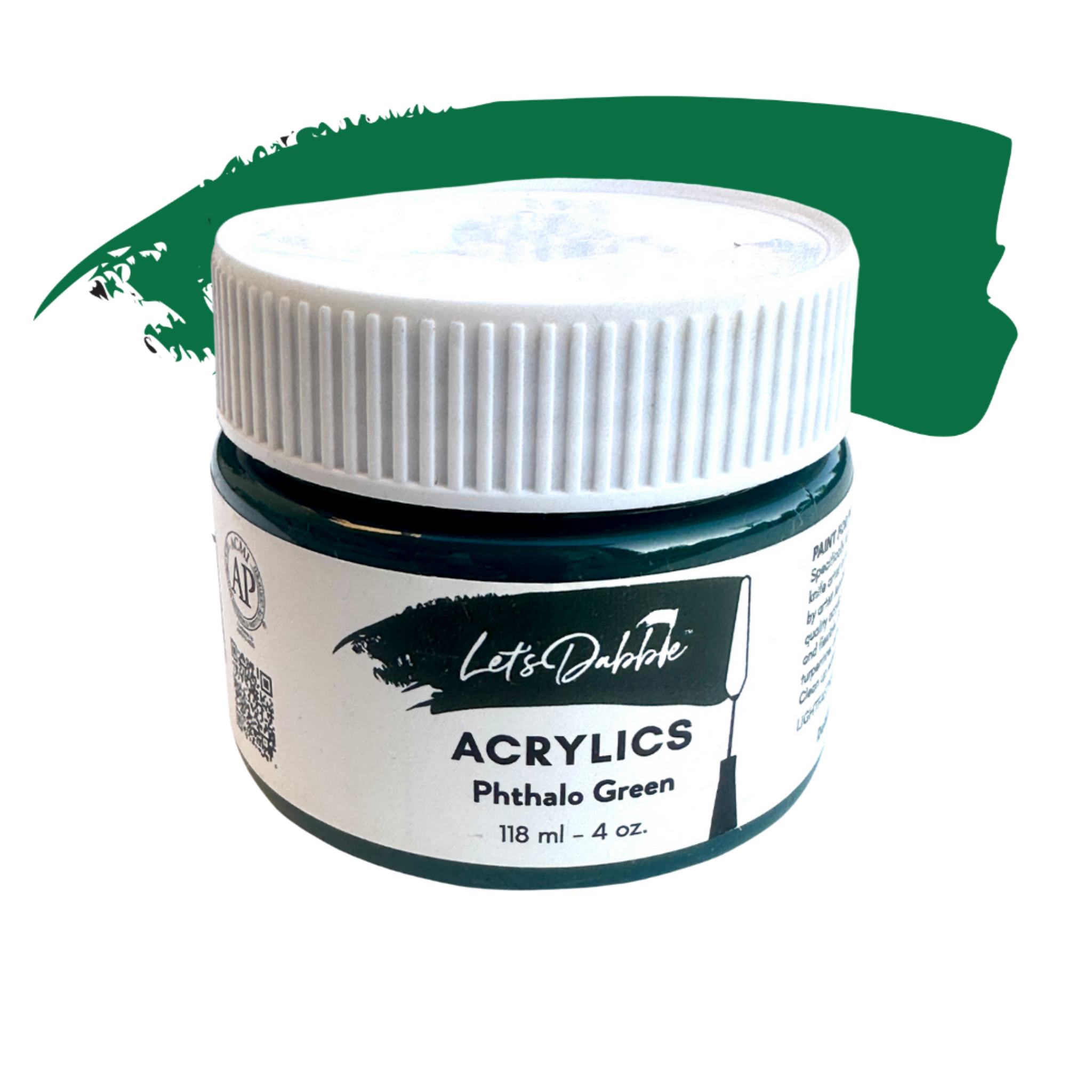 Phthalo Green 4 oz | Thick & Creamy Acrylic Paints for Artists | DabblePaints™️