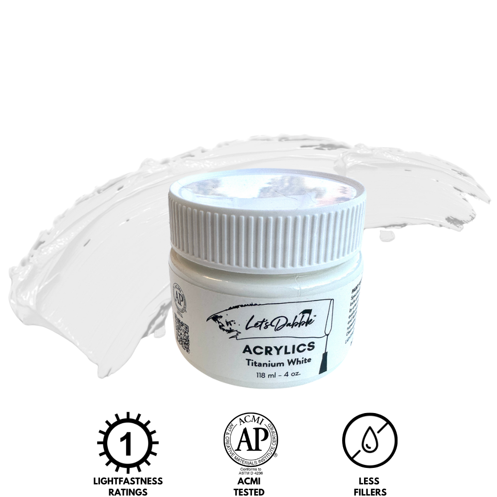 Titanium White | Thick & Creamy Acrylic Paints for Artists | DabblePaints™️