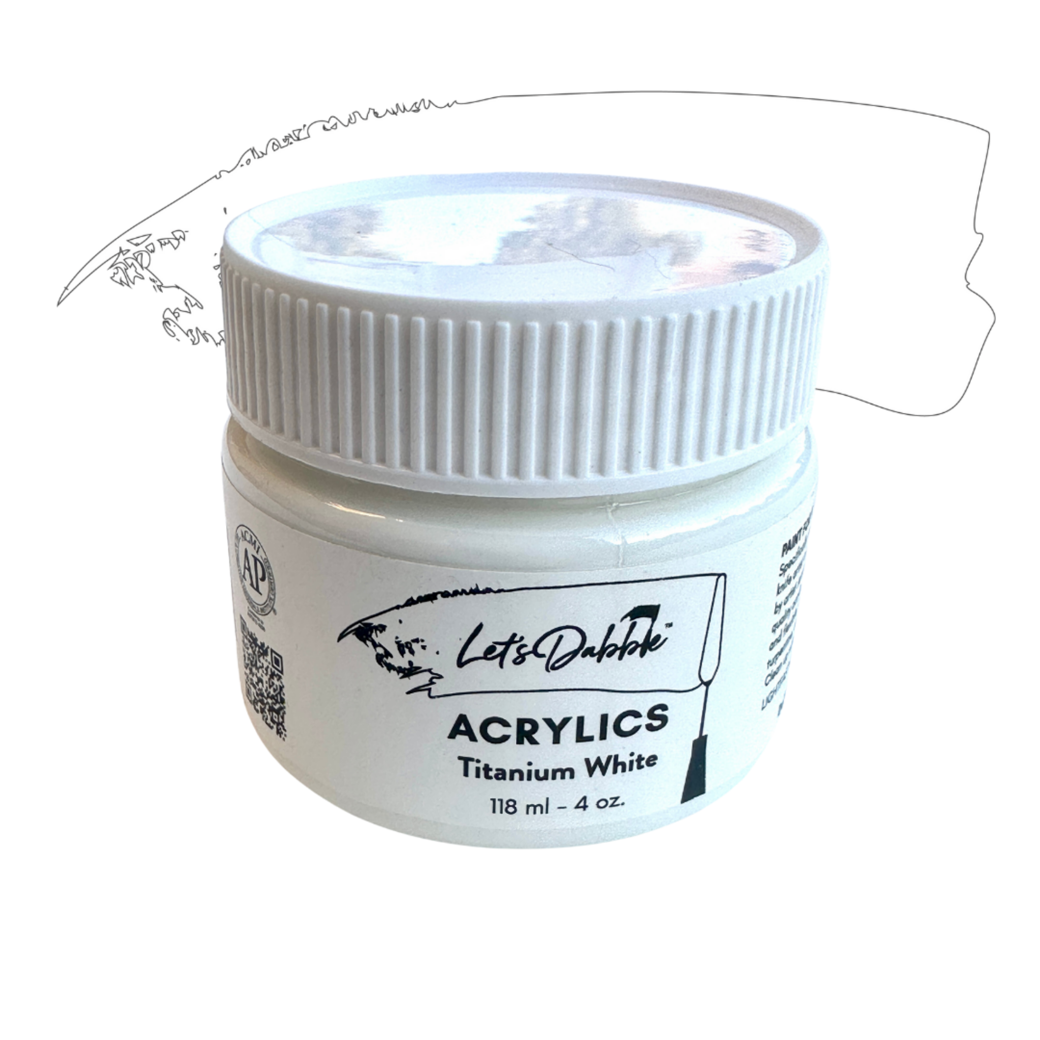 Titanium White 4 oz | Thick & Creamy Acrylic Paints for Artists | DabblePaints™️