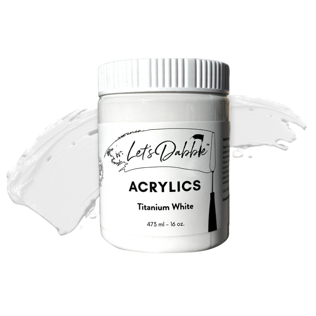 Titanium White 16 oz | Thick & Creamy Acrylic Paints for Artists | DabblePaints™️