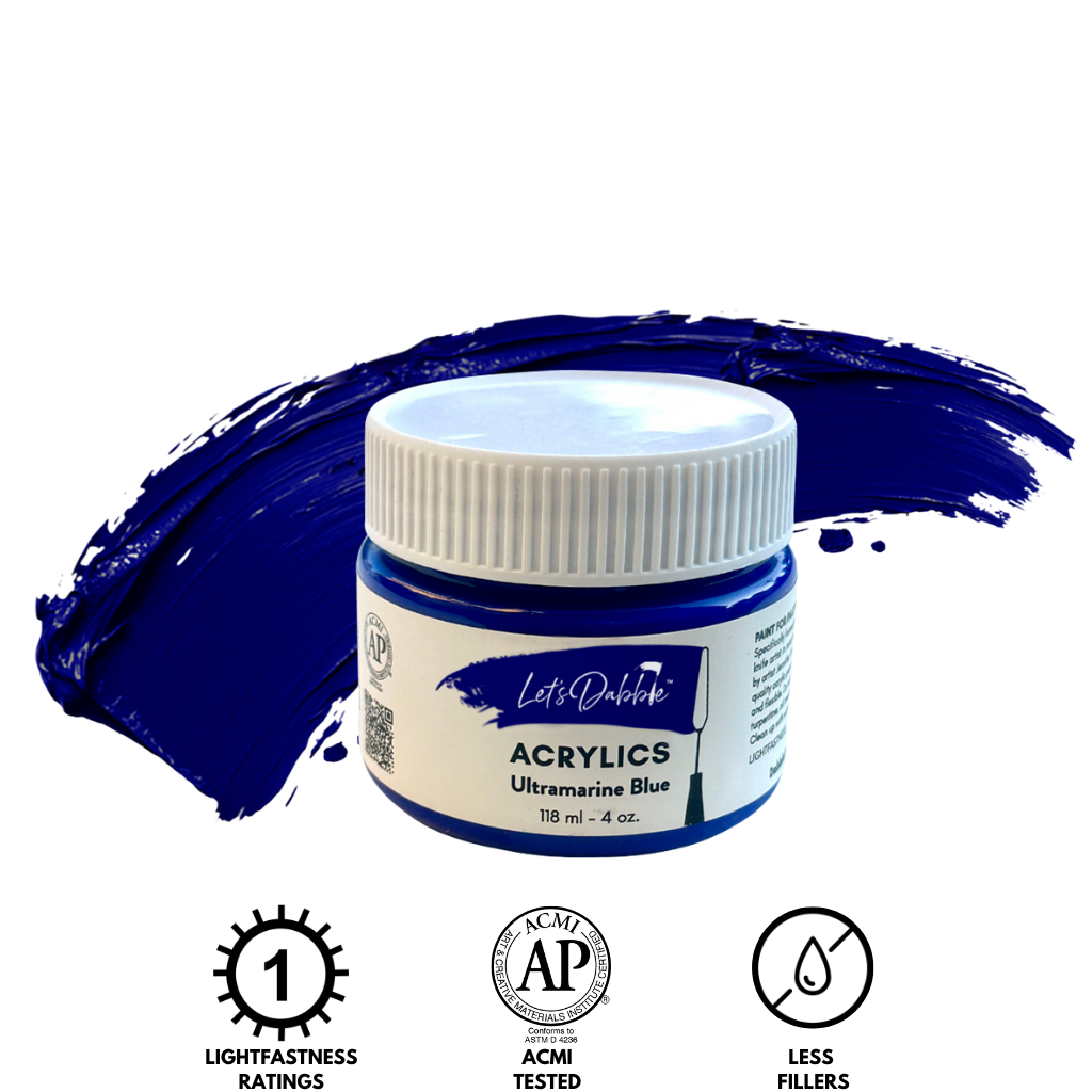 Ultramarine Blue 4 oz | Thick & Creamy Acrylic Paints for Artists | DabblePaints™️