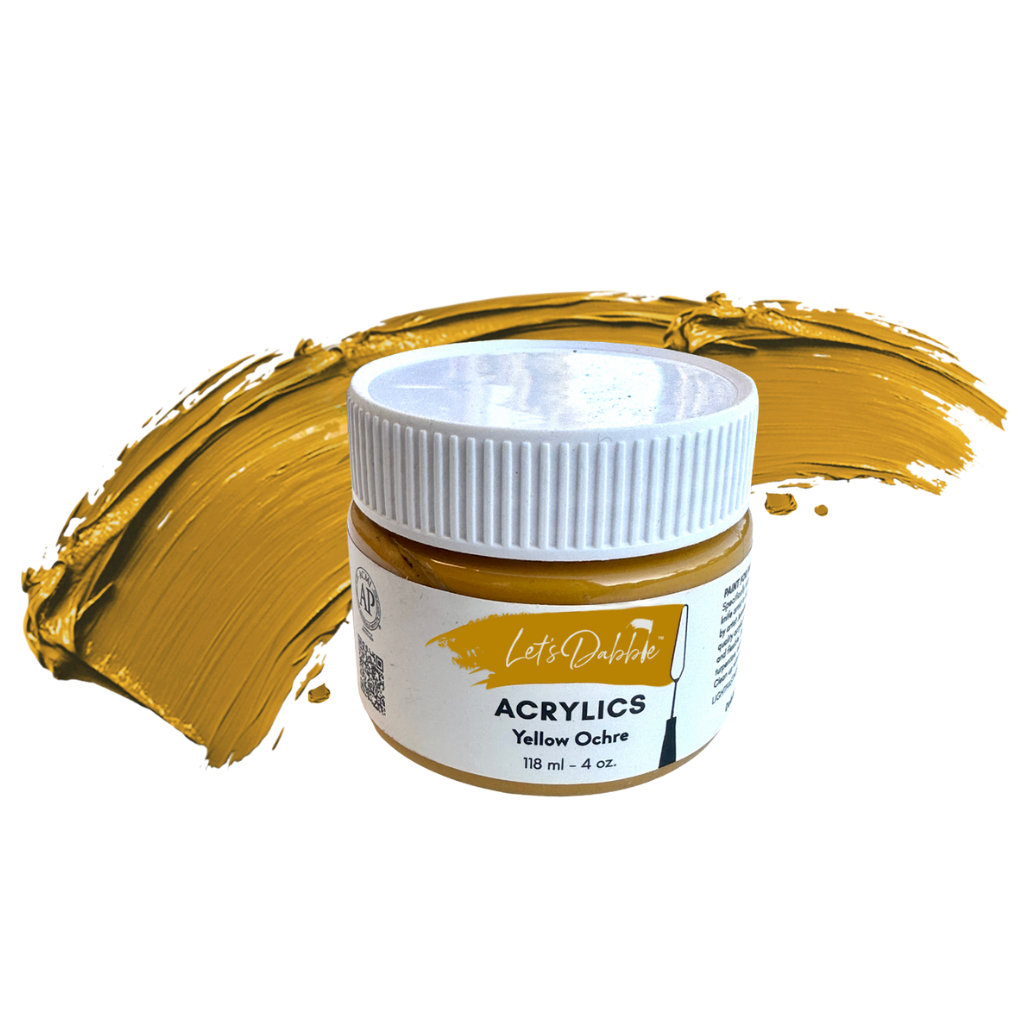 Yellow Ochre 4 oz | Thick & Creamy Acrylic Paints for Artists | DabblePaints™️