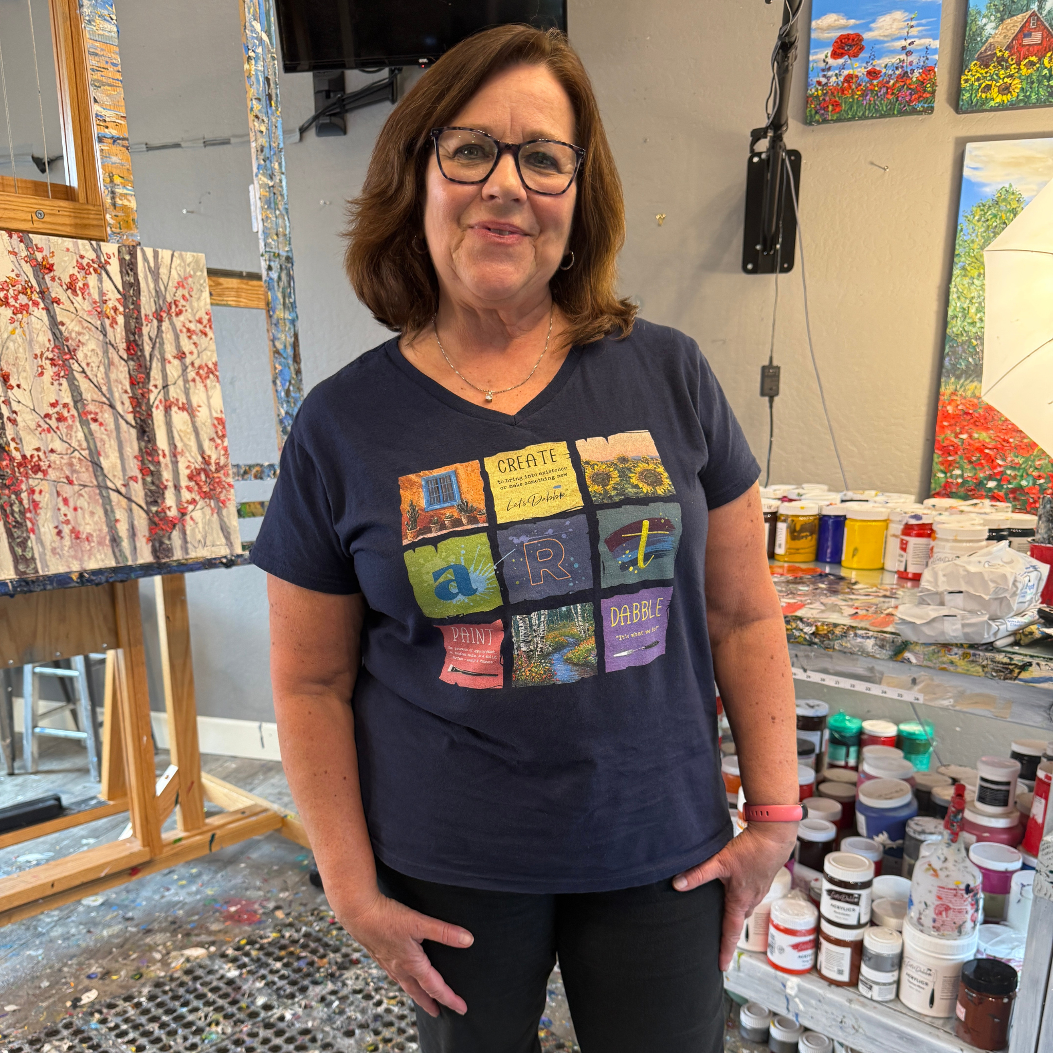 Create Paint Dabble V-Neck Shirt