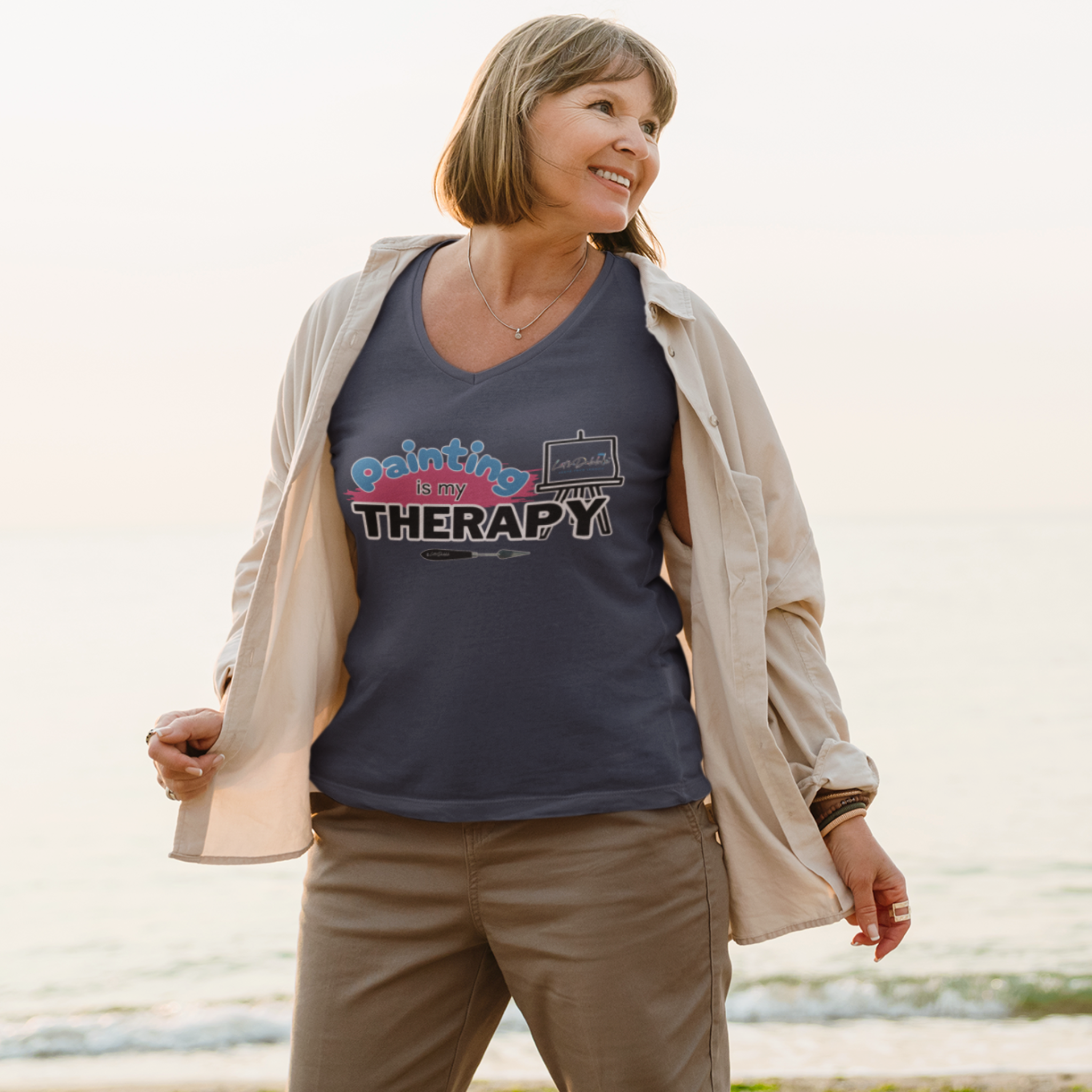 Painting is my Therapy V-Neck Shirt