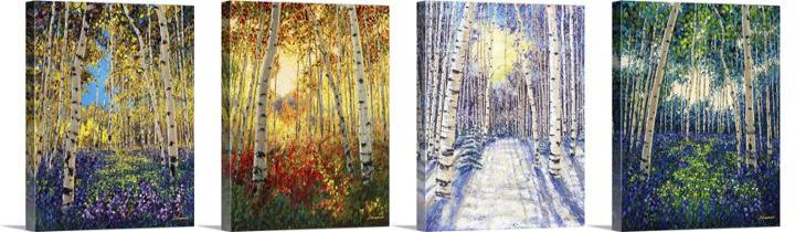 4 Seasons with Hand-Embellishment and Personalization (20" x 16" each)