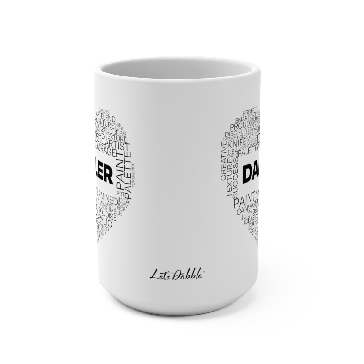 White Dabbler Word Art Mug