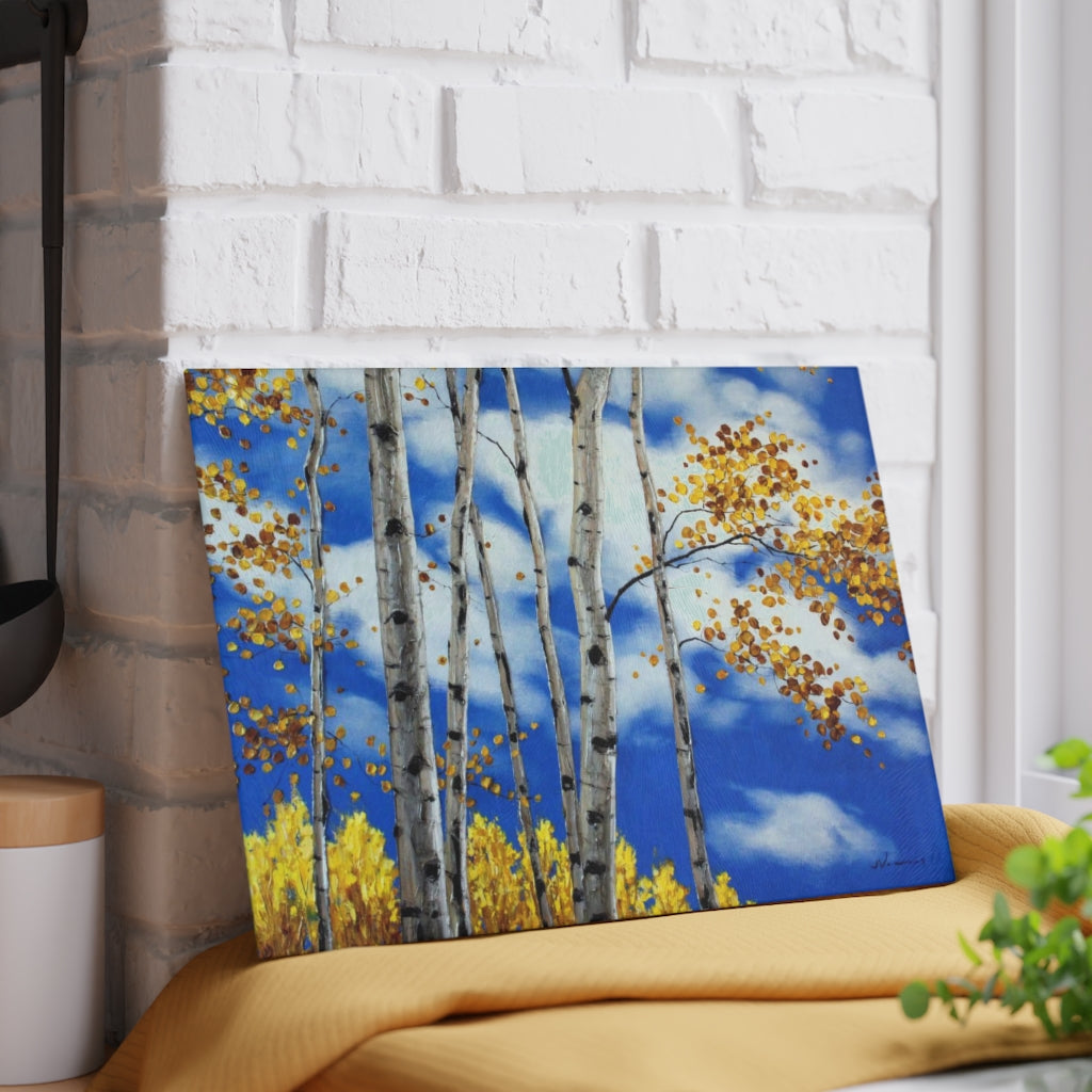 Big Aspen Blue Glass Cutting Board